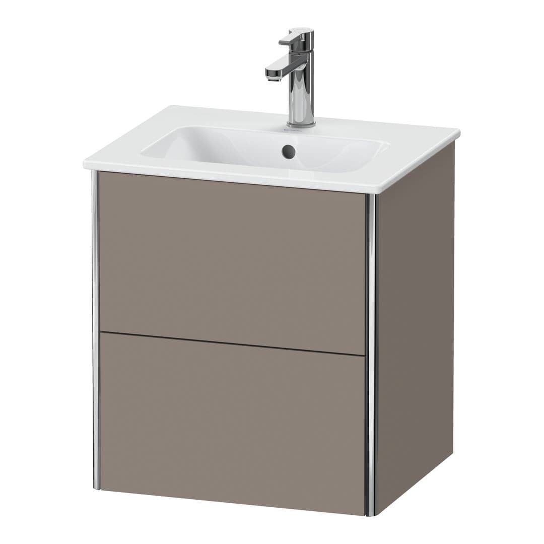 Duravit XSquare – Έπιπλο Νιπτήρα – 510 mm, 2 συρτάρια, νιπτήρας κέντρο, Compact – Basalte Matt, Decor (XS430604343)