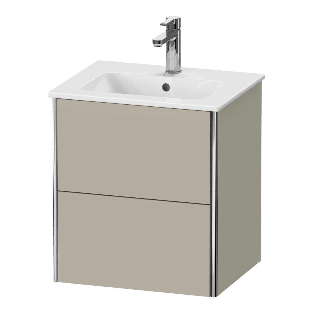 Duravit XSquare – Έπιπλο Νιπτήρα – 510 mm, 2 συρτάρια, νιπτήρας κέντρο, Compact – Taupe Satin Matt, Lacquer (XS430606060)