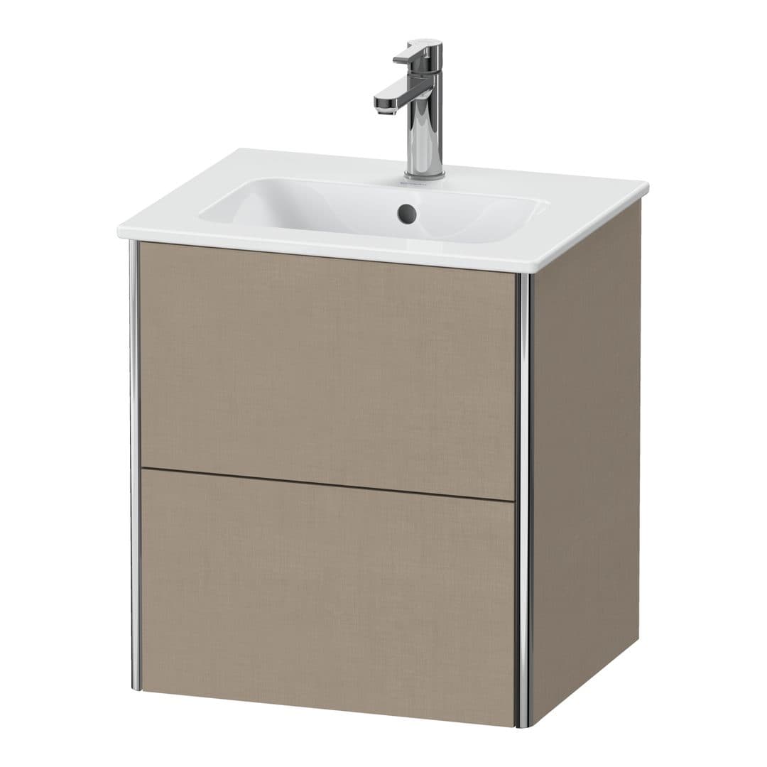 Duravit XSquare – Έπιπλο Νιπτήρα – 510 mm, 2 συρτάρια, νιπτήρας κέντρο, Compact – Linen Matt, Decor (XS430607575)