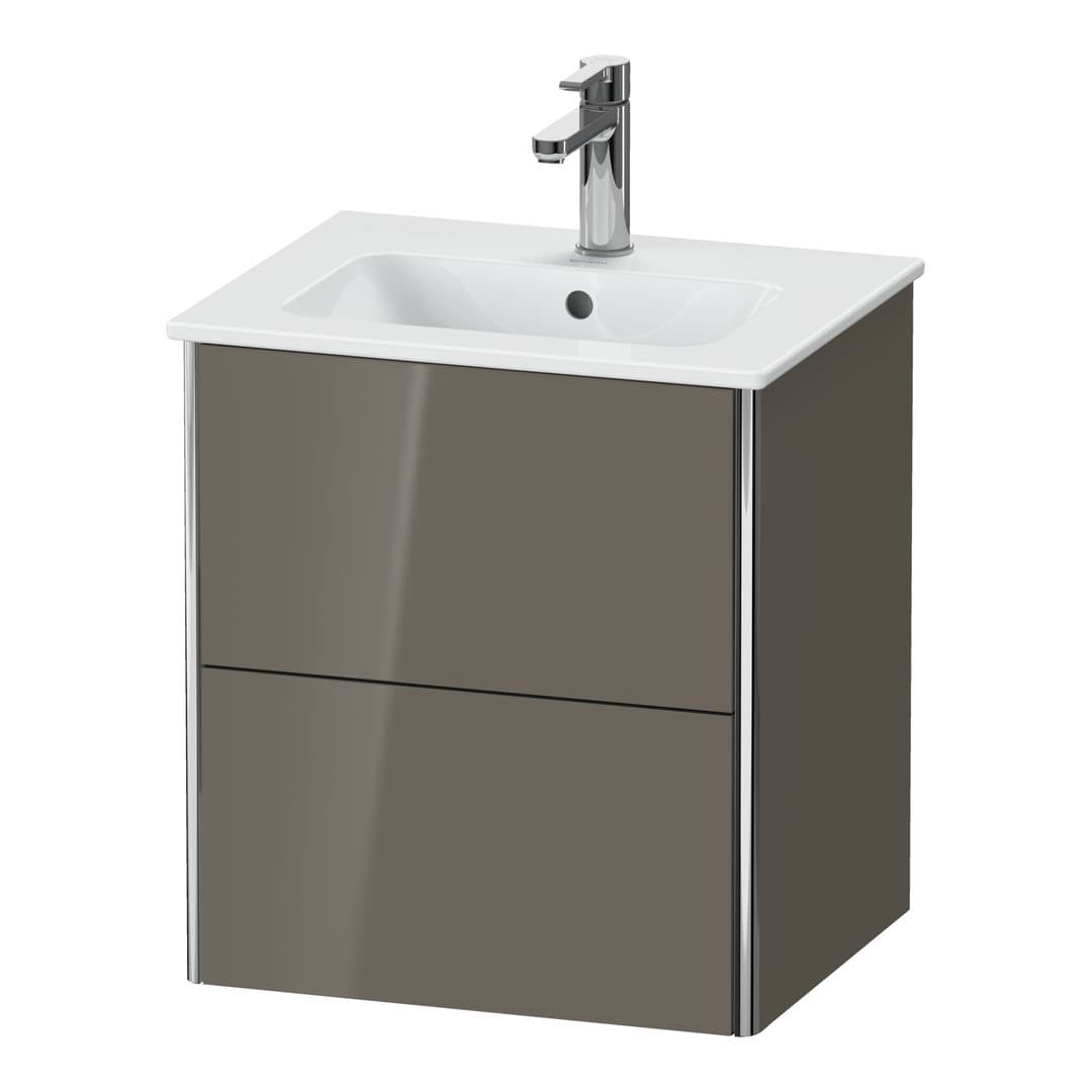 Duravit XSquare – Έπιπλο Νιπτήρα – 510 mm, 2 συρτάρια, νιπτήρας κέντρο, Compact – Flannel Grey High Gloss, Lacquer (XS430608989)