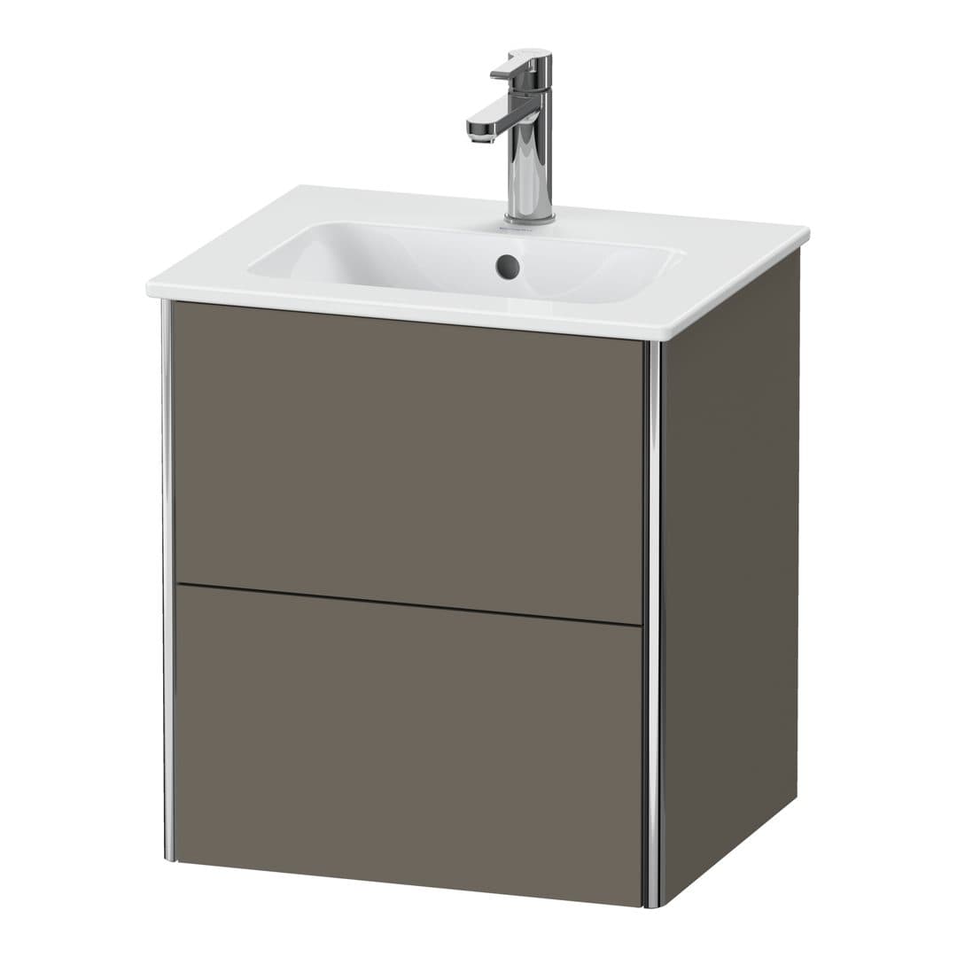 Duravit XSquare – Έπιπλο Νιπτήρα – 510 mm, 2 συρτάρια, νιπτήρας κέντρο, Compact – Flannel Grey Satin Matt, Lacquer (XS430609090)
