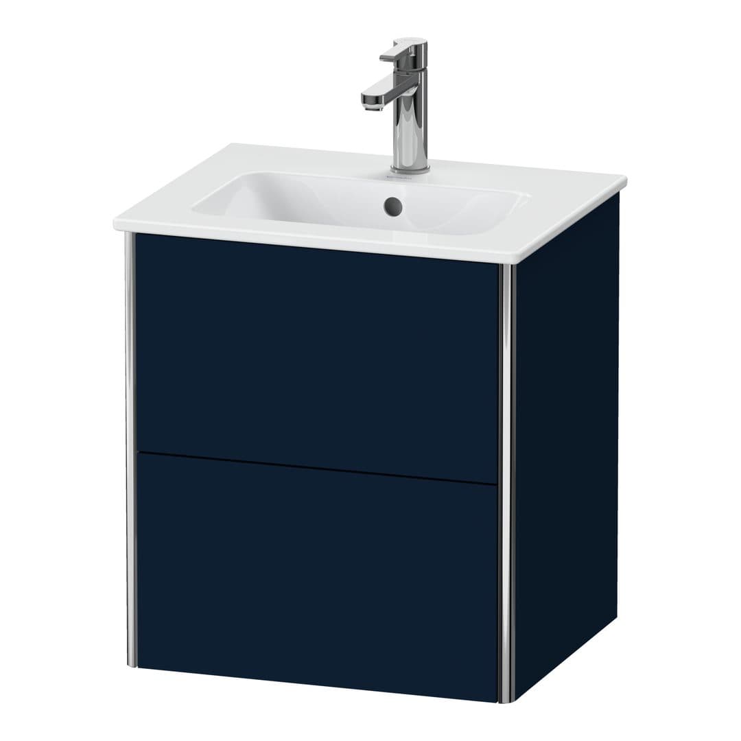 Duravit XSquare – Έπιπλο Νιπτήρα – 510 mm, 2 συρτάρια, νιπτήρας κέντρο, Compact – Night blue Satin Matt, Lacquer (XS430609898)