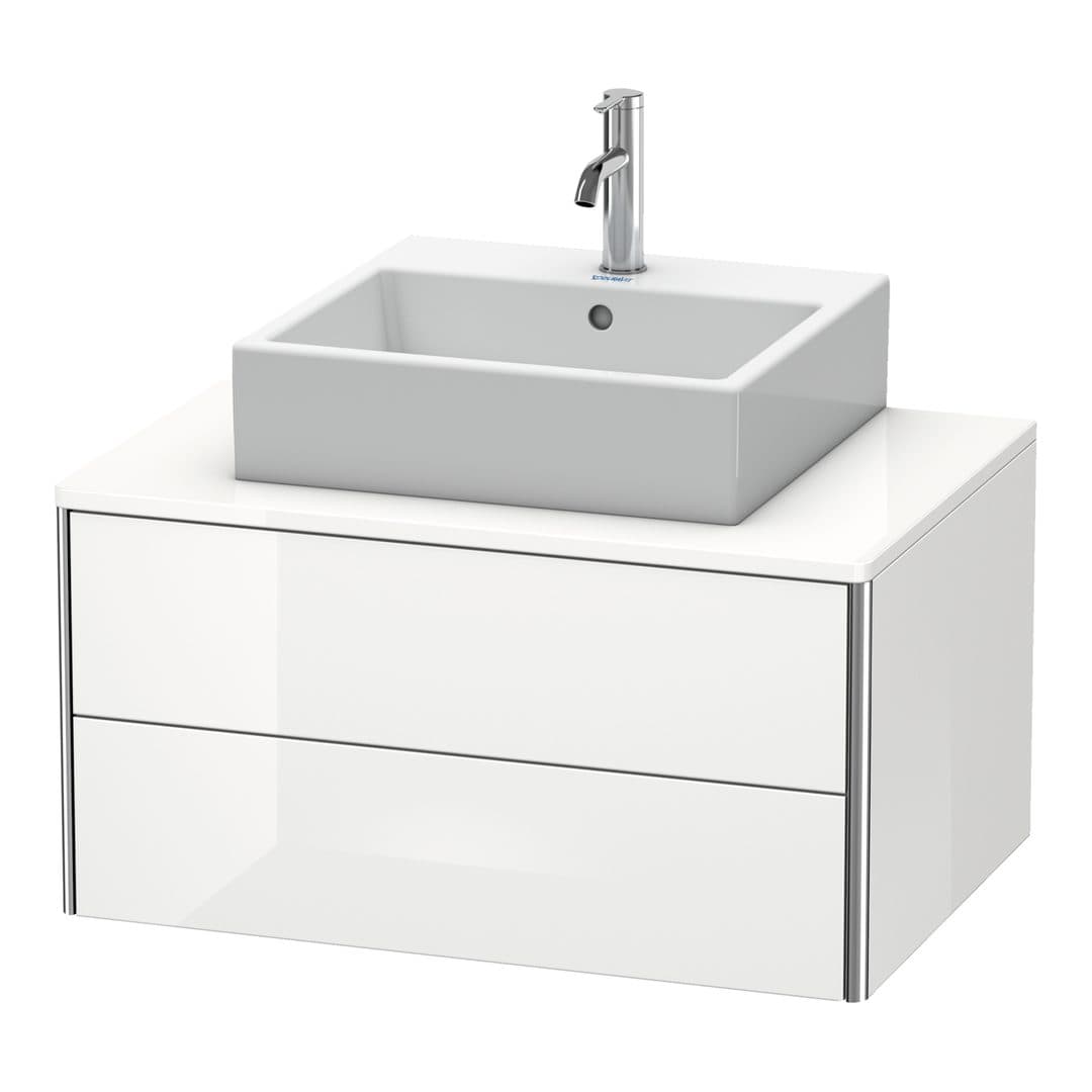 Duravit XSquare – Έπιπλο Νιπτήρα – 800 mm, για κονσόλα, 2 συρτάρια, νιπτήρας κέντρο, 800 x 548 x 400 mm – White High Gloss, Decor (XS491002222)