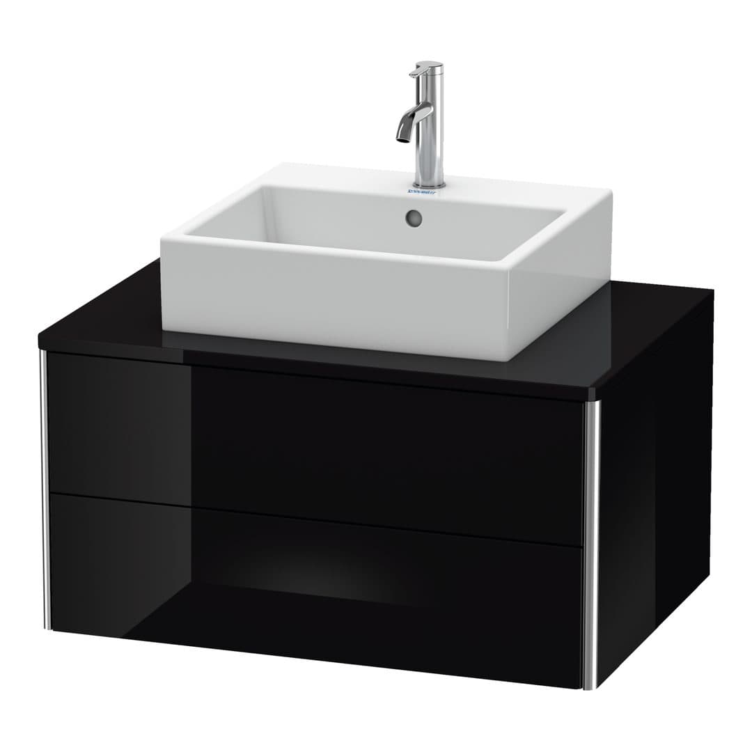 Duravit XSquare – Έπιπλο Νιπτήρα – 800 mm, για κονσόλα, 2 συρτάρια, νιπτήρας κέντρο, 800 x 548 x 400 mm – Black High Gloss, Lacquer (XS491004040)