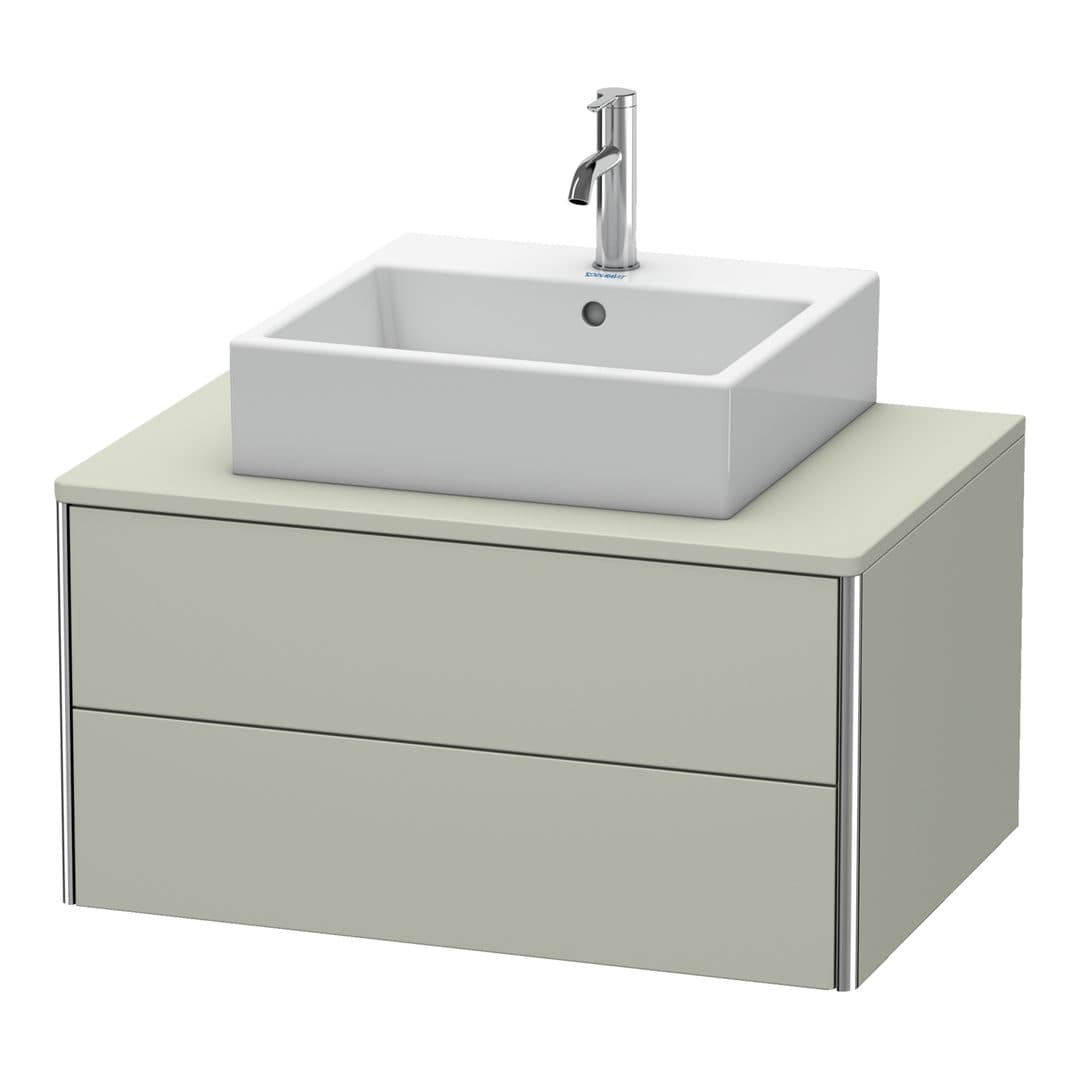 Duravit XSquare – Έπιπλο Νιπτήρα – 800 mm, για κονσόλα, 2 συρτάρια, νιπτήρας κέντρο, 800 x 548 x 400 mm – Taupe Satin Matt, Lacquer (XS491006060)