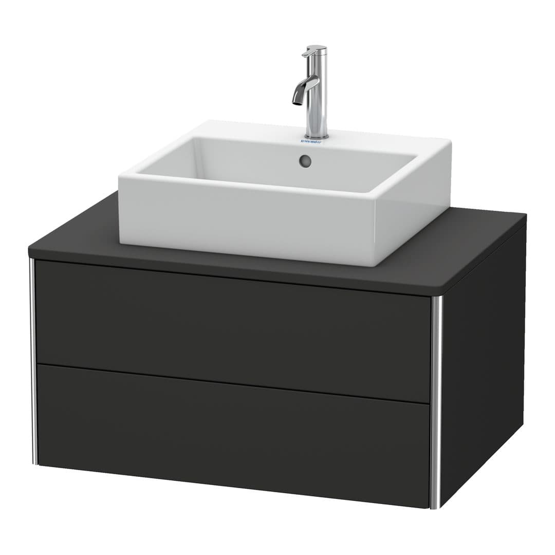 Duravit XSquare – Έπιπλο Νιπτήρα – 800 mm, για κονσόλα, 2 συρτάρια, νιπτήρας κέντρο, 800 x 548 x 400 mm – Graphite Super Matt, Decor (XS491008080)