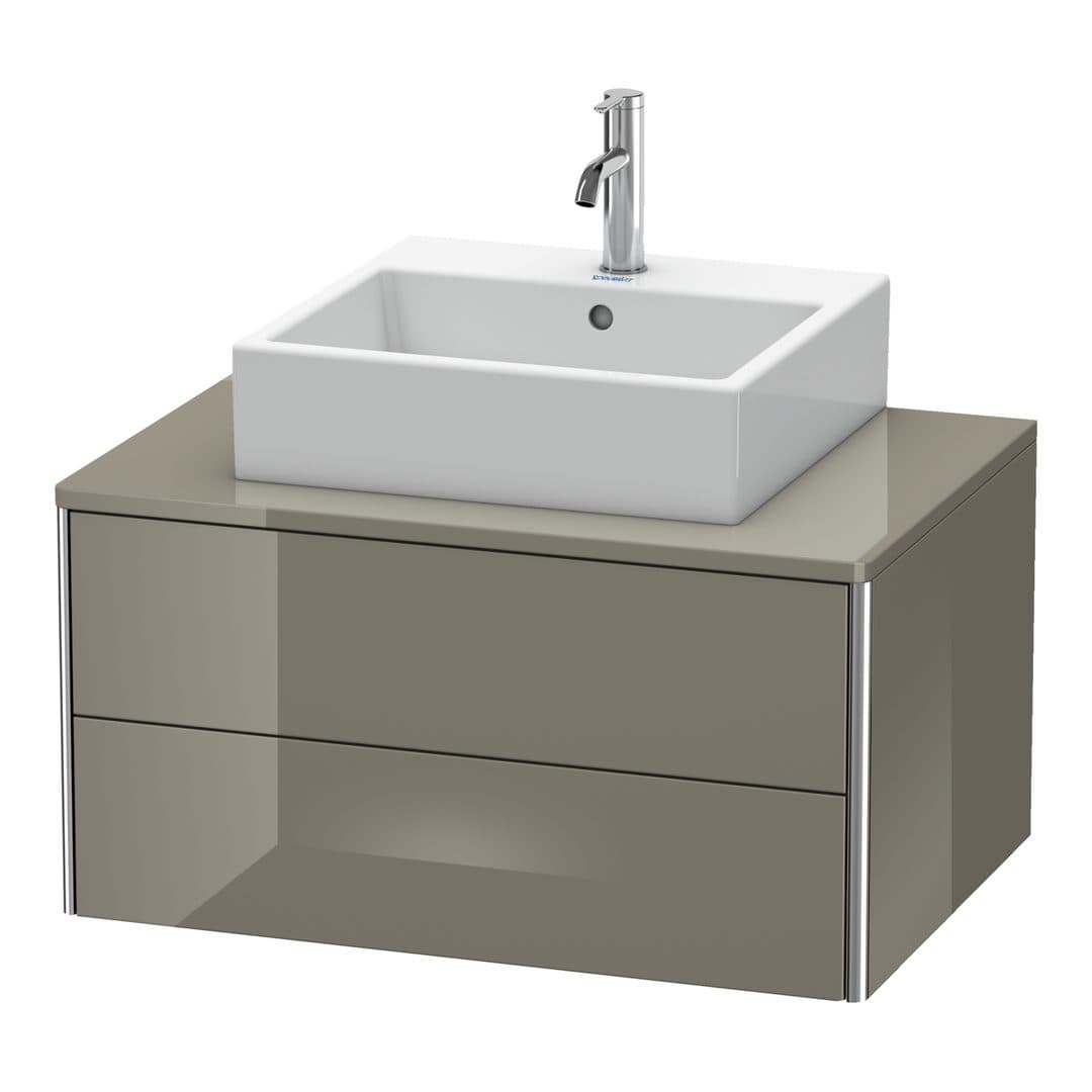 Duravit XSquare – Έπιπλο Νιπτήρα – 800 mm, για κονσόλα, 2 συρτάρια, νιπτήρας κέντρο, 800 x 548 x 400 mm – Flannel Grey High Gloss, Lacquer (XS491008989)