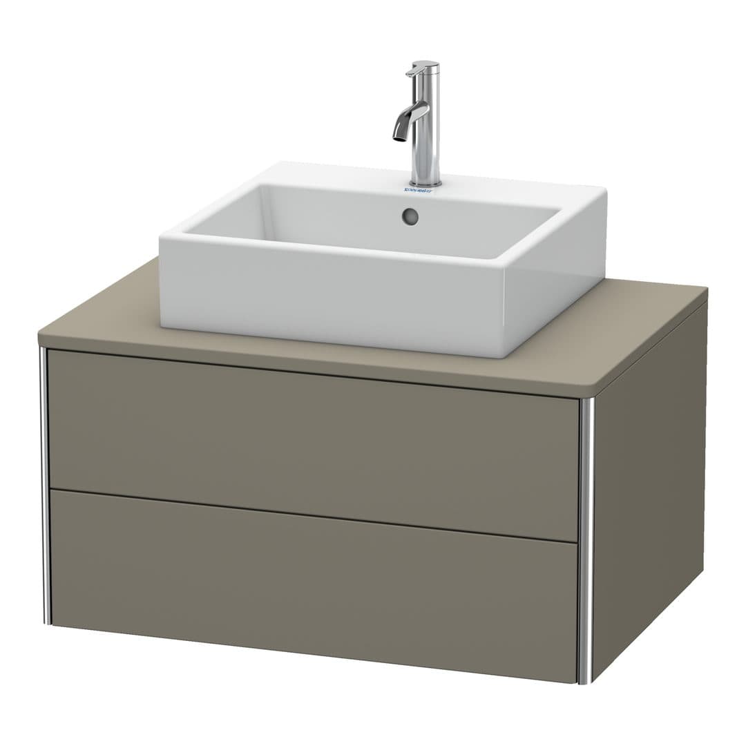 Duravit XSquare – Έπιπλο Νιπτήρα – 800 mm, για κονσόλα, 2 συρτάρια, νιπτήρας κέντρο, 800 x 548 x 400 mm – Flannel Grey Satin Matt, Lacquer (XS491009090)