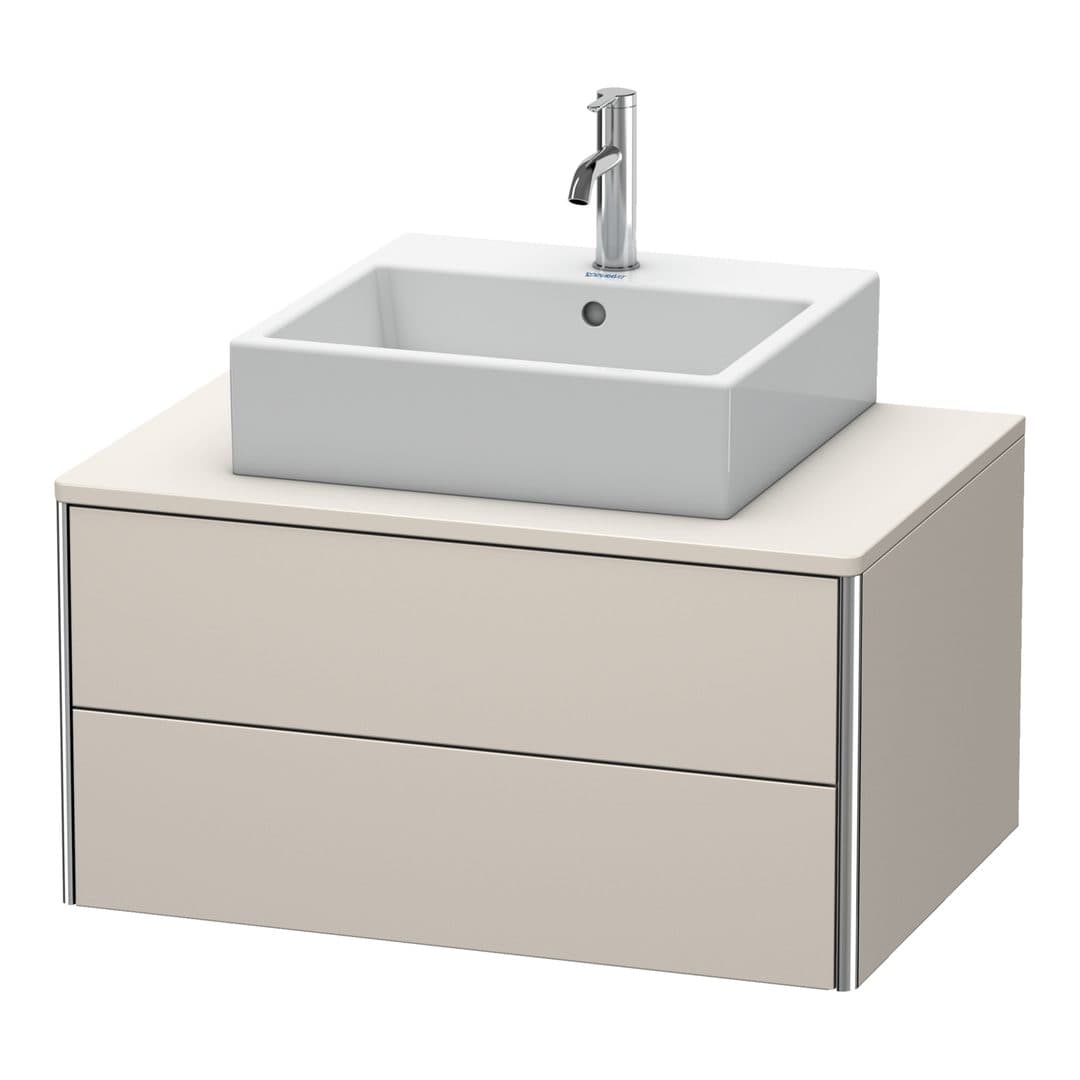 Duravit XSquare – Έπιπλο Νιπτήρα – 800 mm, για κονσόλα, 2 συρτάρια, νιπτήρας κέντρο, 800 x 548 x 400 mm – Taupe Matt, Decor (XS491009191)