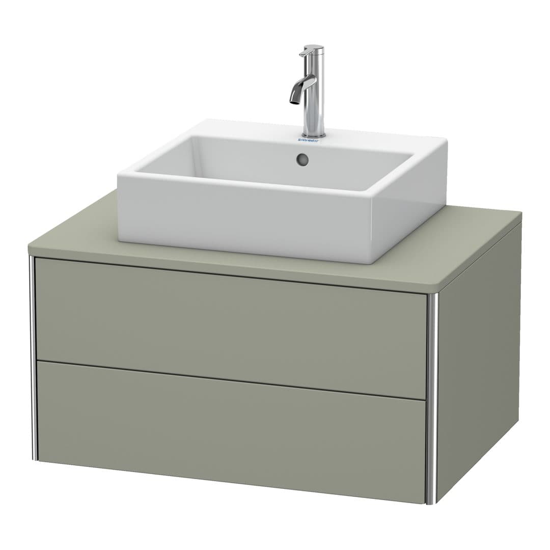 Duravit XSquare – Έπιπλο Νιπτήρα – 800 mm, για κονσόλα, 2 συρτάρια, νιπτήρας κέντρο, 800 x 548 x 400 mm – Stone grey Satin Matt, Lacquer (XS491009292)