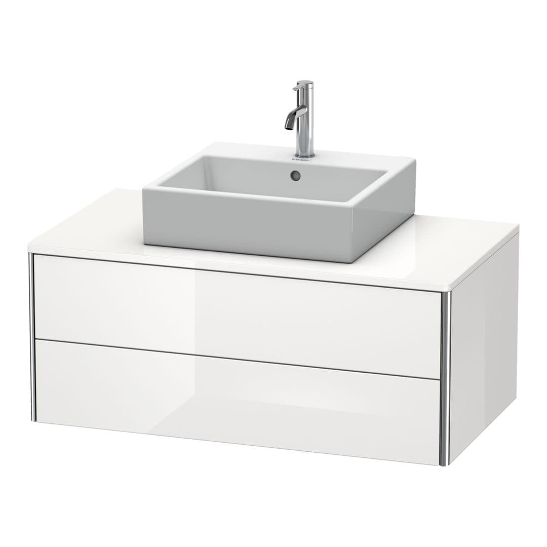 Duravit XSquare – Έπιπλο Νιπτήρα – 1000 mm, για κονσόλα, 2 συρτάρια, νιπτήρας κέντρο, 1000 x 548 x 400 mm – White High Gloss, Decor (XS491102222)