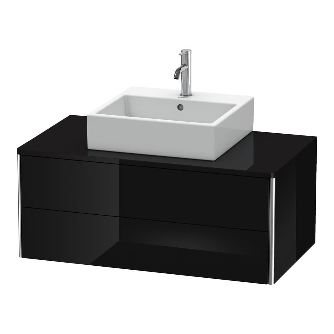 Duravit XSquare – Έπιπλο Νιπτήρα – 1000 mm, για κονσόλα, 2 συρτάρια, νιπτήρας κέντρο, 1000 x 548 x 400 mm – Black High Gloss, Lacquer (XS491104040)