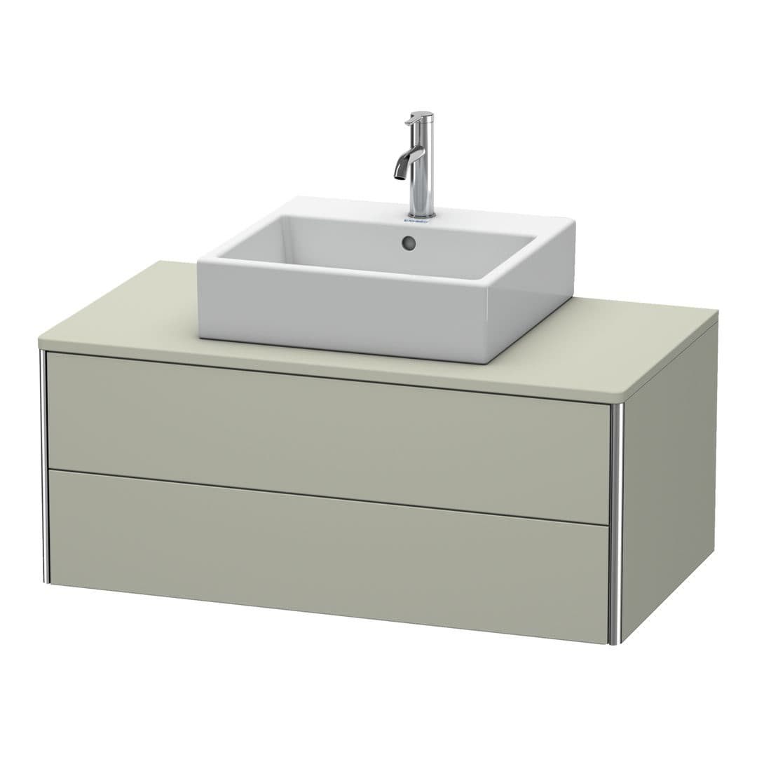 Duravit XSquare – Έπιπλο Νιπτήρα – 1000 mm, για κονσόλα, 2 συρτάρια, νιπτήρας κέντρο, 1000 x 548 x 400 mm – Taupe Satin Matt, Lacquer (XS491106060)