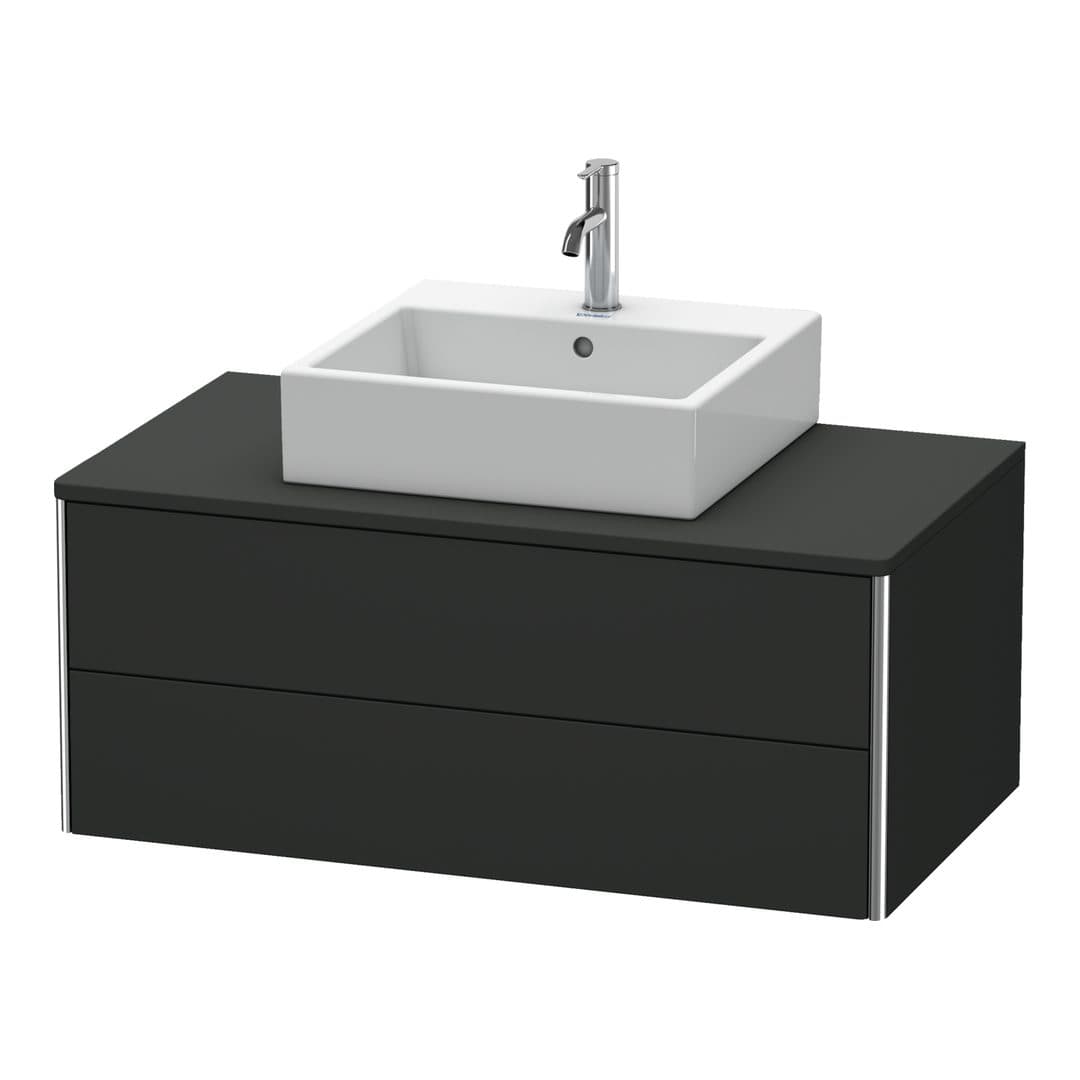 Duravit XSquare – Έπιπλο Νιπτήρα – 1000 mm, για κονσόλα, 2 συρτάρια, νιπτήρας κέντρο, 1000 x 548 x 400 mm – Graphite Super Matt, Decor (XS491108080)