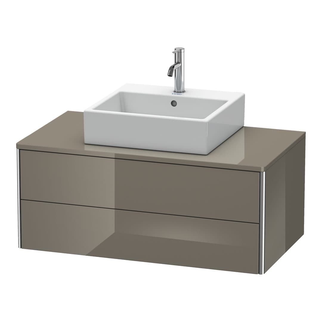 Duravit XSquare – Έπιπλο Νιπτήρα – 1000 mm, για κονσόλα, 2 συρτάρια, νιπτήρας κέντρο, 1000 x 548 x 400 mm – Flannel Grey High Gloss, Lacquer (XS491108989)
