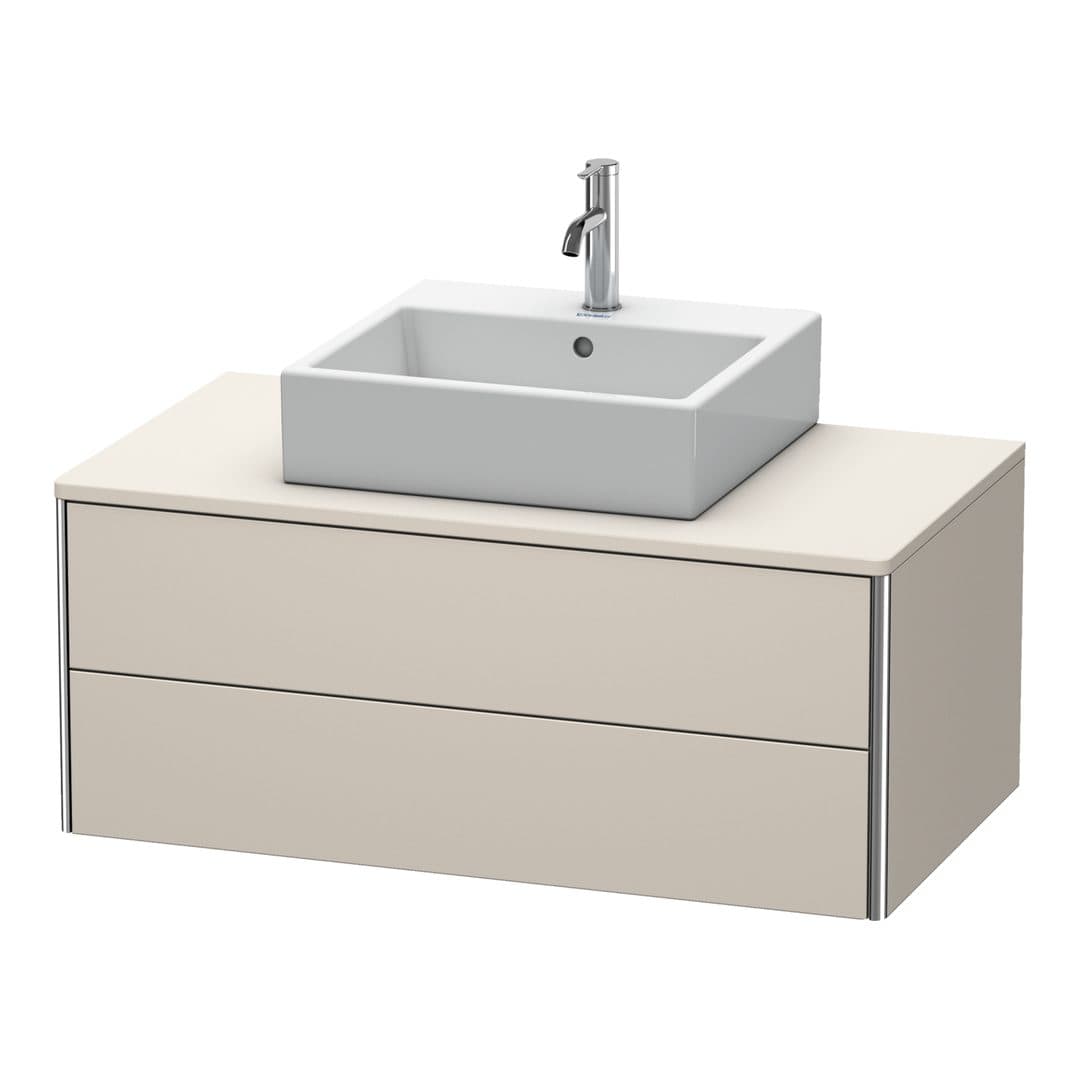 Duravit XSquare – Έπιπλο Νιπτήρα – 1000 mm, για κονσόλα, 2 συρτάρια, νιπτήρας κέντρο, 1000 x 548 x 400 mm – Taupe Matt, Decor (XS491109191)