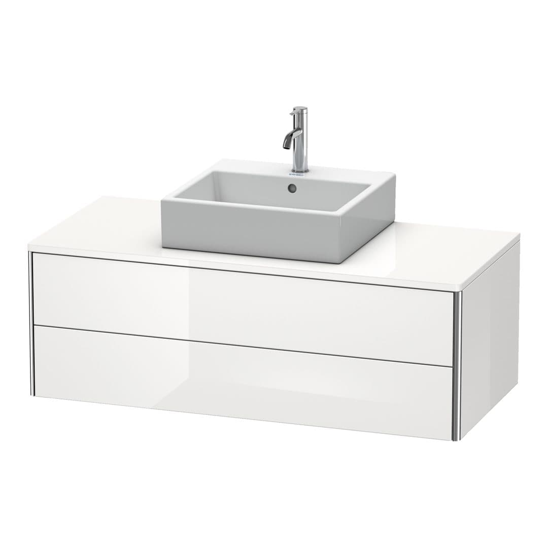 Duravit XSquare – Έπιπλο Νιπτήρα – 1200 mm, για κονσόλα, 2 συρτάρια, νιπτήρας κέντρο, 1200 x 548 x 400 mm – White High Gloss, Decor (XS491202222)