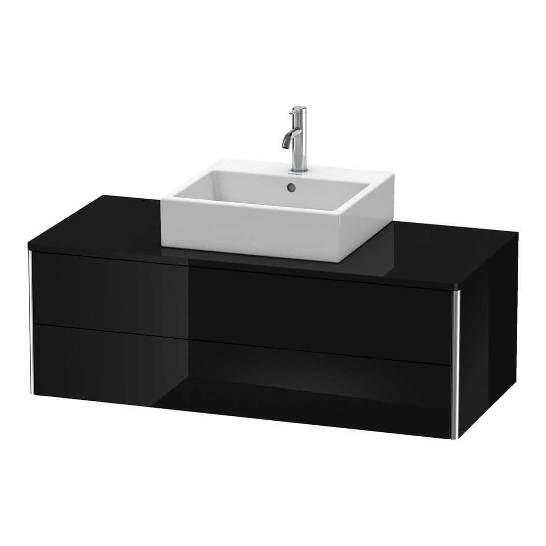 Duravit XSquare – Έπιπλο Νιπτήρα – 1200 mm, για κονσόλα, 2 συρτάρια, νιπτήρας κέντρο, 1200 x 548 x 400 mm – Black High Gloss, Lacquer (XS491204040)