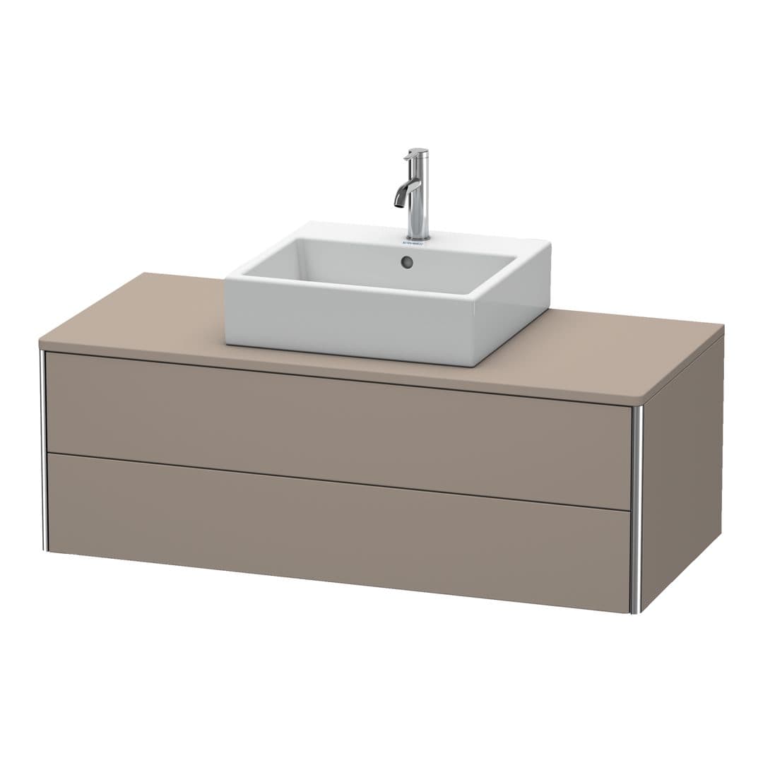 Duravit XSquare – Έπιπλο Νιπτήρα – 1200 mm, για κονσόλα, 2 συρτάρια, νιπτήρας κέντρο, 1200 x 548 x 400 mm – Basalte Matt, Decor (XS491204343)