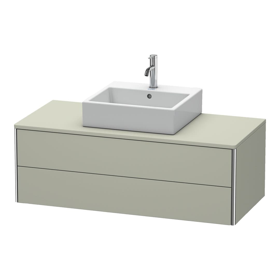 Duravit XSquare – Έπιπλο Νιπτήρα – 1200 mm, για κονσόλα, 2 συρτάρια, νιπτήρας κέντρο, 1200 x 548 x 400 mm – Taupe Satin Matt, Lacquer (XS491206060)