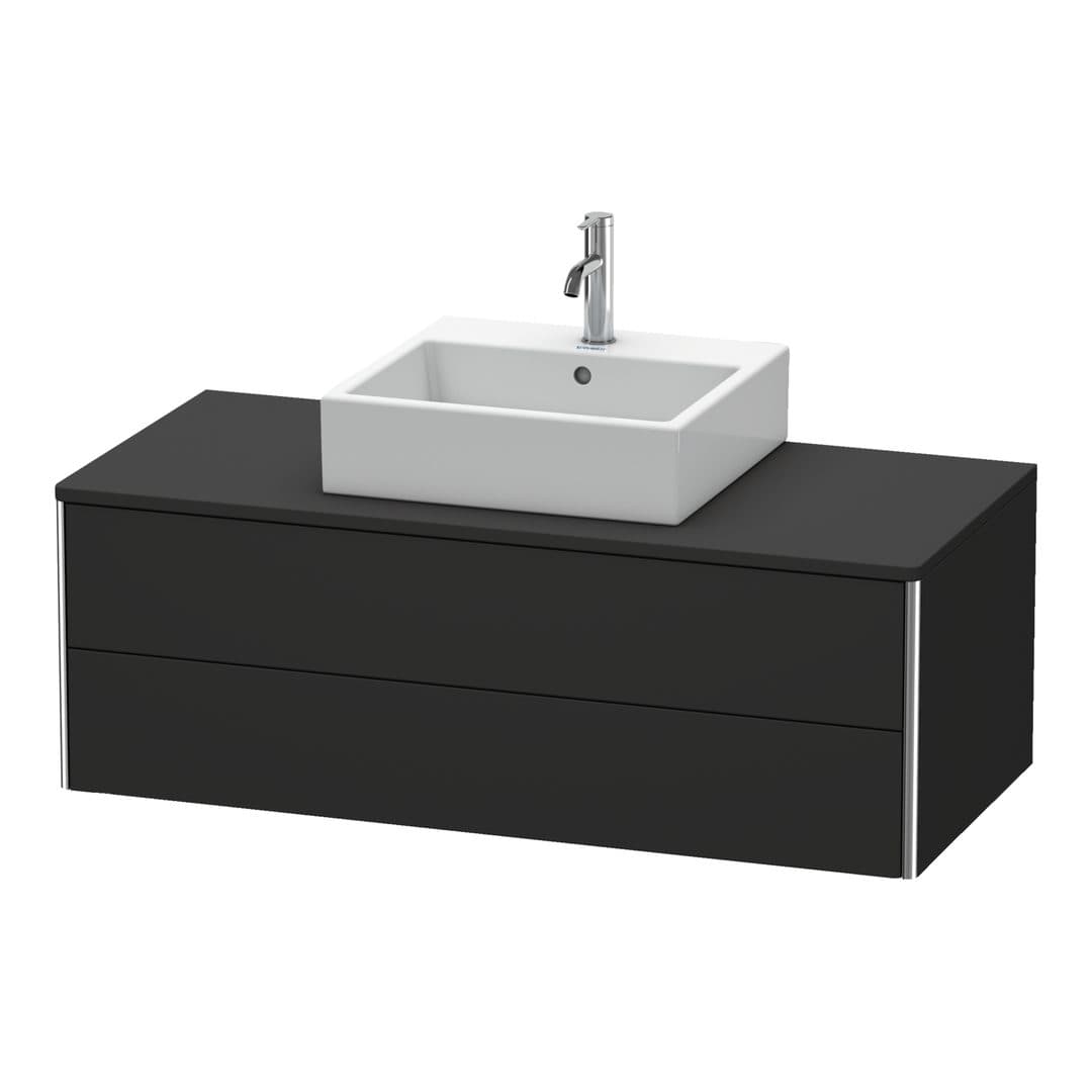 Duravit XSquare – Έπιπλο Νιπτήρα – 1200 mm, για κονσόλα, 2 συρτάρια, νιπτήρας κέντρο, 1200 x 548 x 400 mm – Graphite Super Matt, Decor (XS491208080)