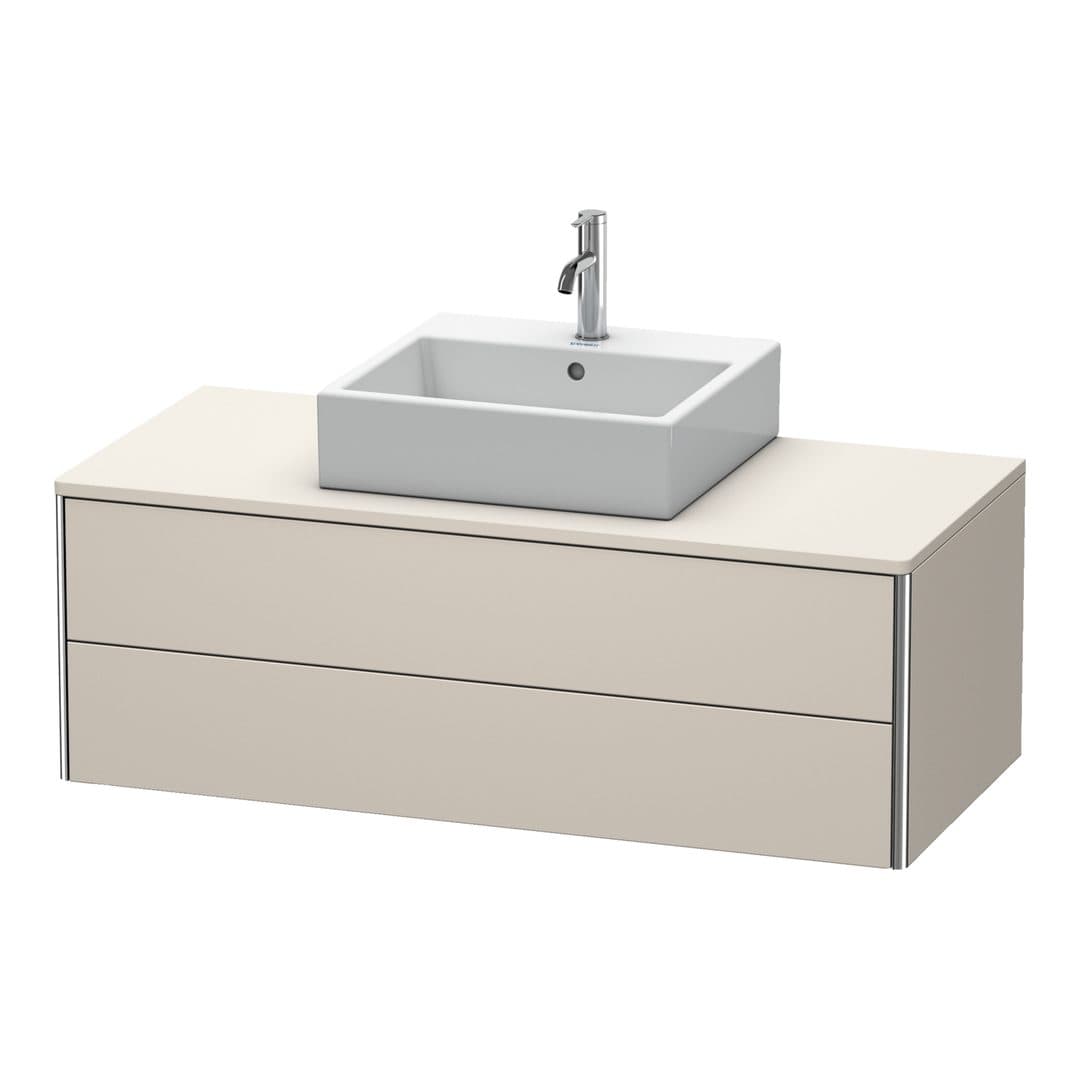 Duravit XSquare – Έπιπλο Νιπτήρα – 1200 mm, για κονσόλα, 2 συρτάρια, νιπτήρας κέντρο, 1200 x 548 x 400 mm – Taupe Super Matt, Decor (XS491208383)