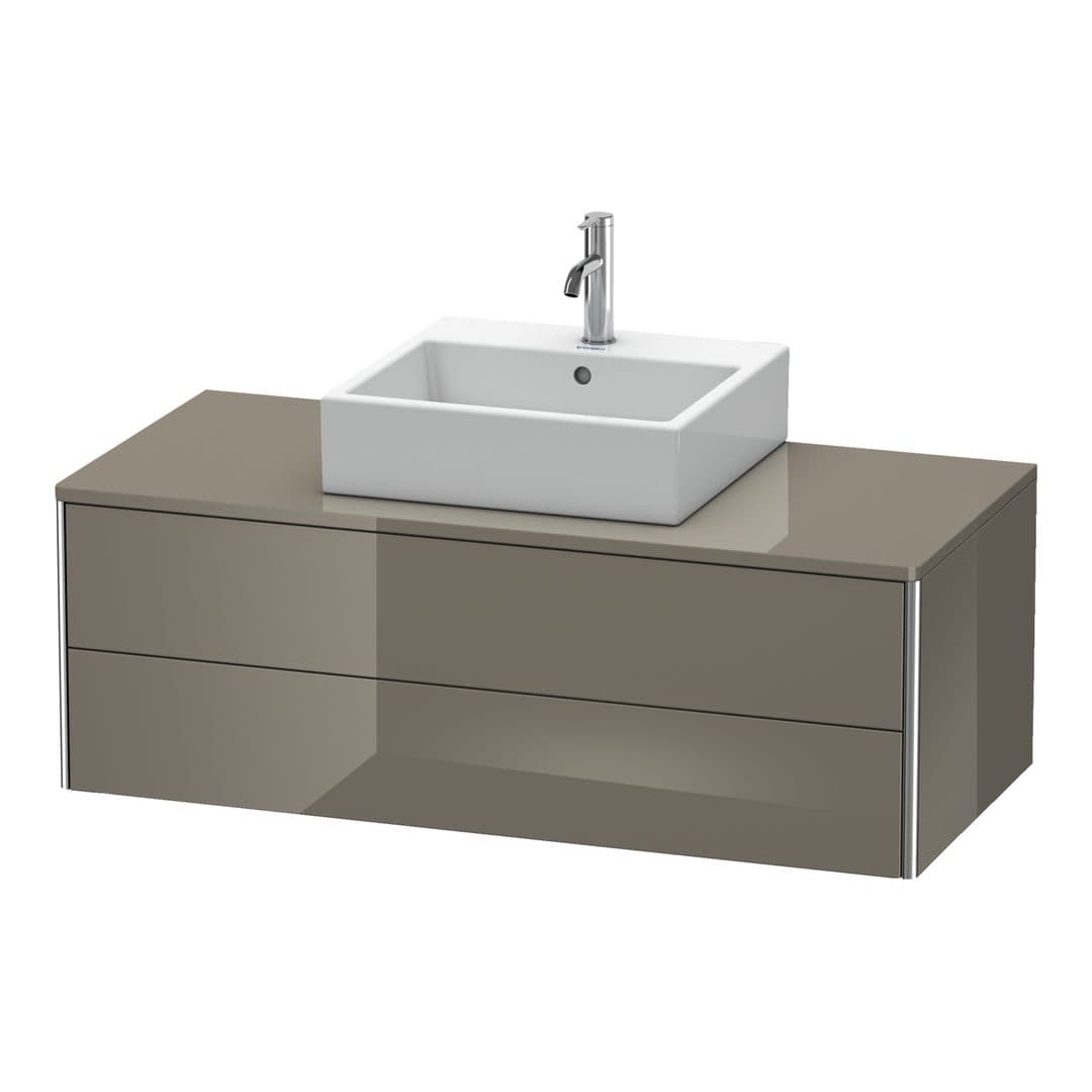 Duravit XSquare – Έπιπλο Νιπτήρα – 1200 mm, για κονσόλα, 2 συρτάρια, νιπτήρας κέντρο, 1200 x 548 x 400 mm – Flannel Grey High Gloss, Lacquer (XS491208989)