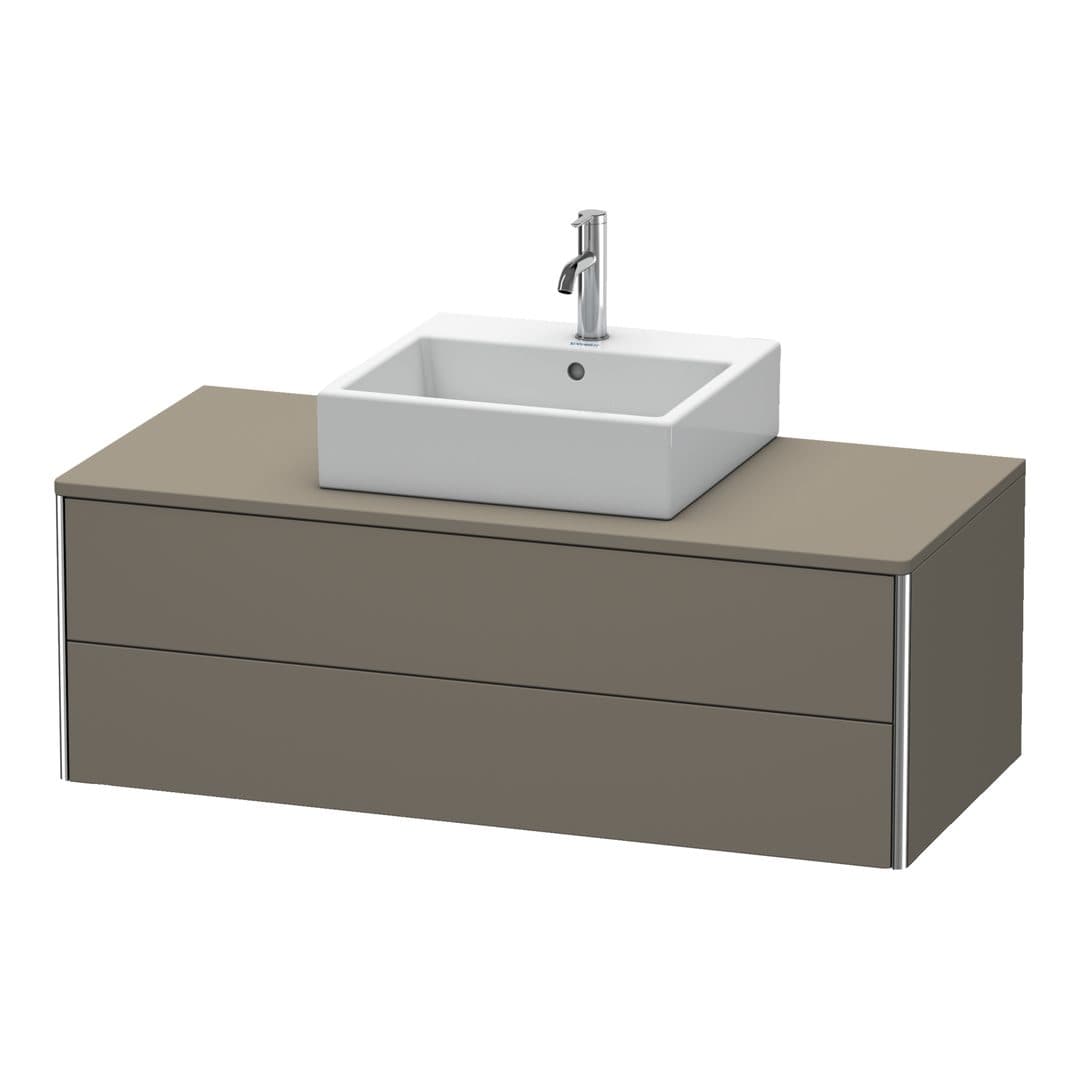 Duravit XSquare – Έπιπλο Νιπτήρα – 1200 mm, για κονσόλα, 2 συρτάρια, νιπτήρας κέντρο, 1200 x 548 x 400 mm – Flannel Grey Satin Matt, Lacquer (XS491209090)