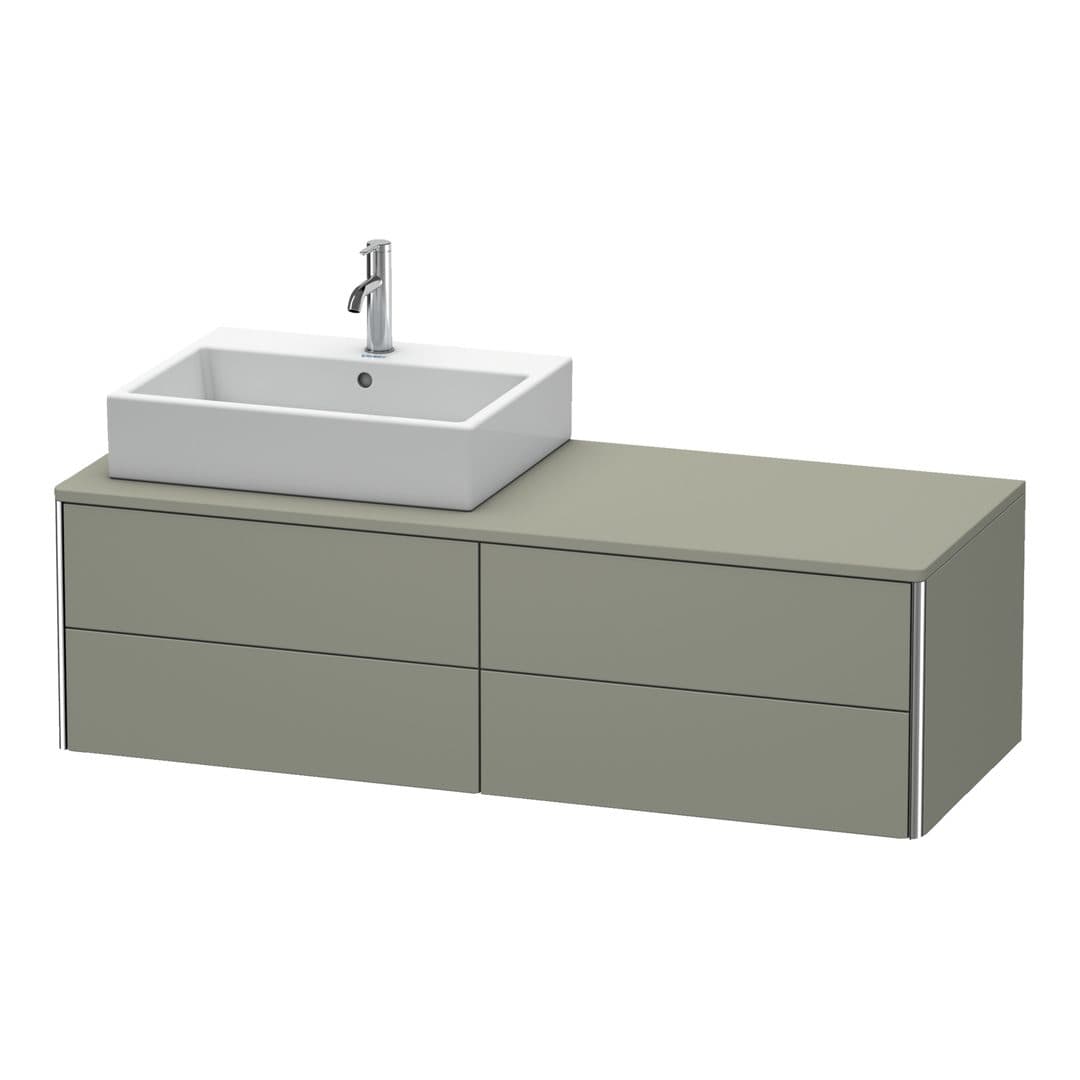 Duravit XSquare – Έπιπλο Νιπτήρα – 1400 mm, για κονσόλα, 4 συρτάρια, νιπτήρας αριστερά, 1400 x 548 x 400 mm – Stone grey Satin Matt, Lacquer (XS4913L9292)