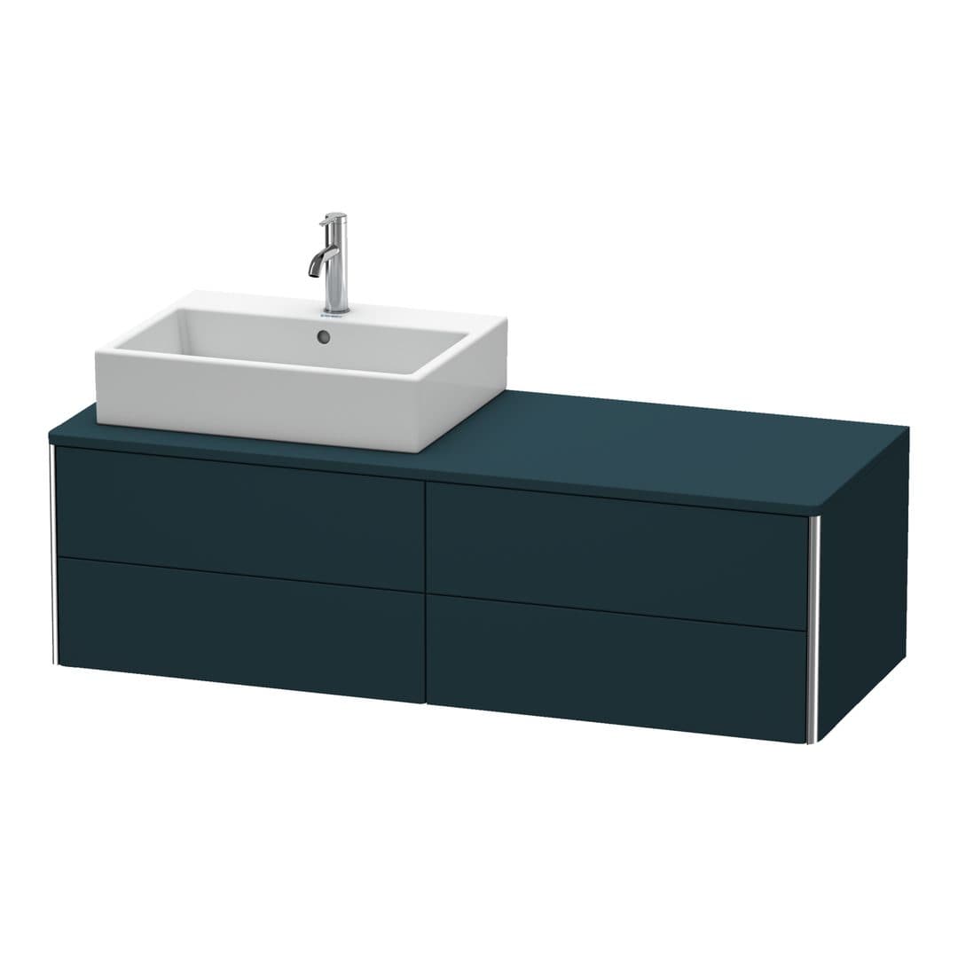 Duravit XSquare – Έπιπλο Νιπτήρα – 1400 mm, για κονσόλα, 4 συρτάρια, νιπτήρας αριστερά, 1400 x 548 x 400 mm – Night blue Satin Matt, Lacquer (XS4913L9898)