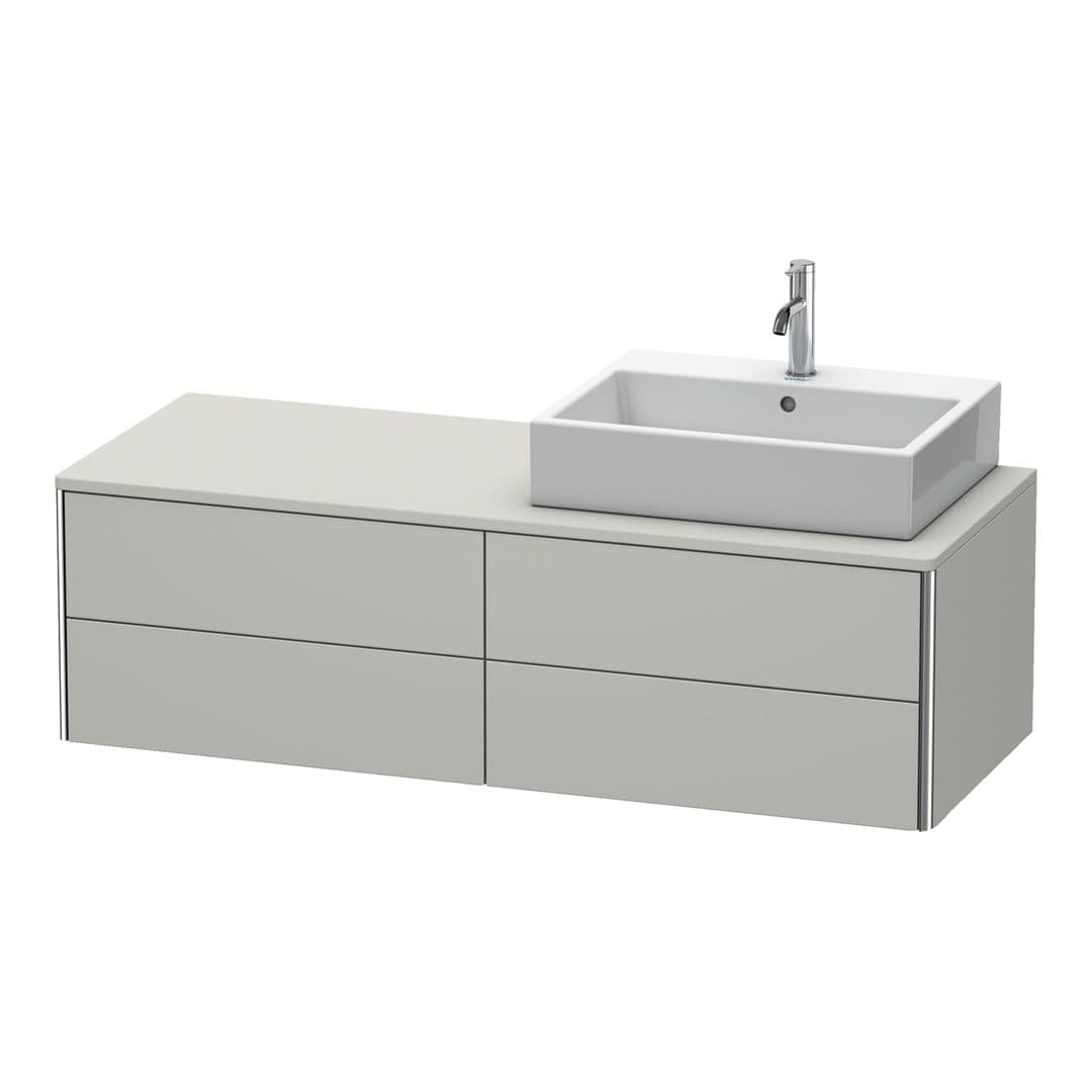 Duravit XSquare – Έπιπλο Νιπτήρα – 1400 mm, για κονσόλα, 4 συρτάρια, νιπτήρας δεξιά, 1400 x 548 x 400 mm – Concrete grey Matt, Decor (XS4913R0707)