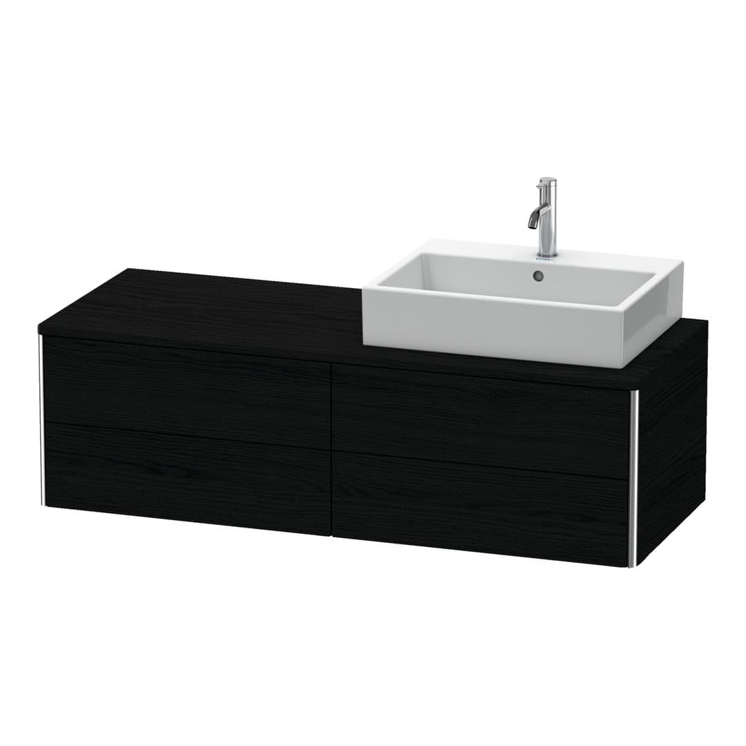 Duravit XSquare – Έπιπλο Νιπτήρα – 1400 mm, για κονσόλα, 4 συρτάρια, νιπτήρας δεξιά, 1400 x 548 x 400 mm – Black oak Matt, Decor (XS4913R1616)