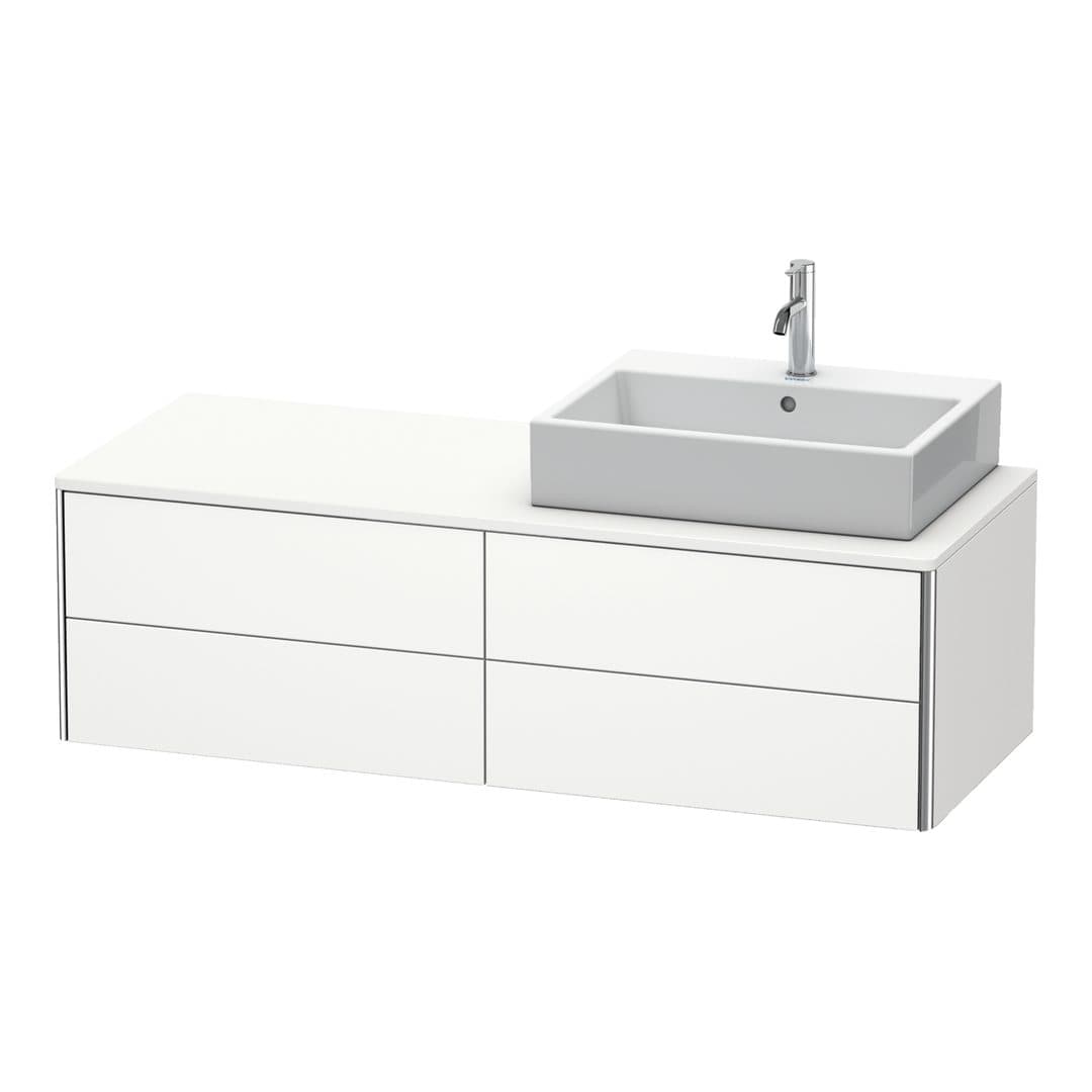 Duravit XSquare – Έπιπλο Νιπτήρα – 1400 mm, για κονσόλα, 4 συρτάρια, νιπτήρας δεξιά, 1400 x 548 x 400 mm – White Satin Matt, Lacquer (XS4913R3636)