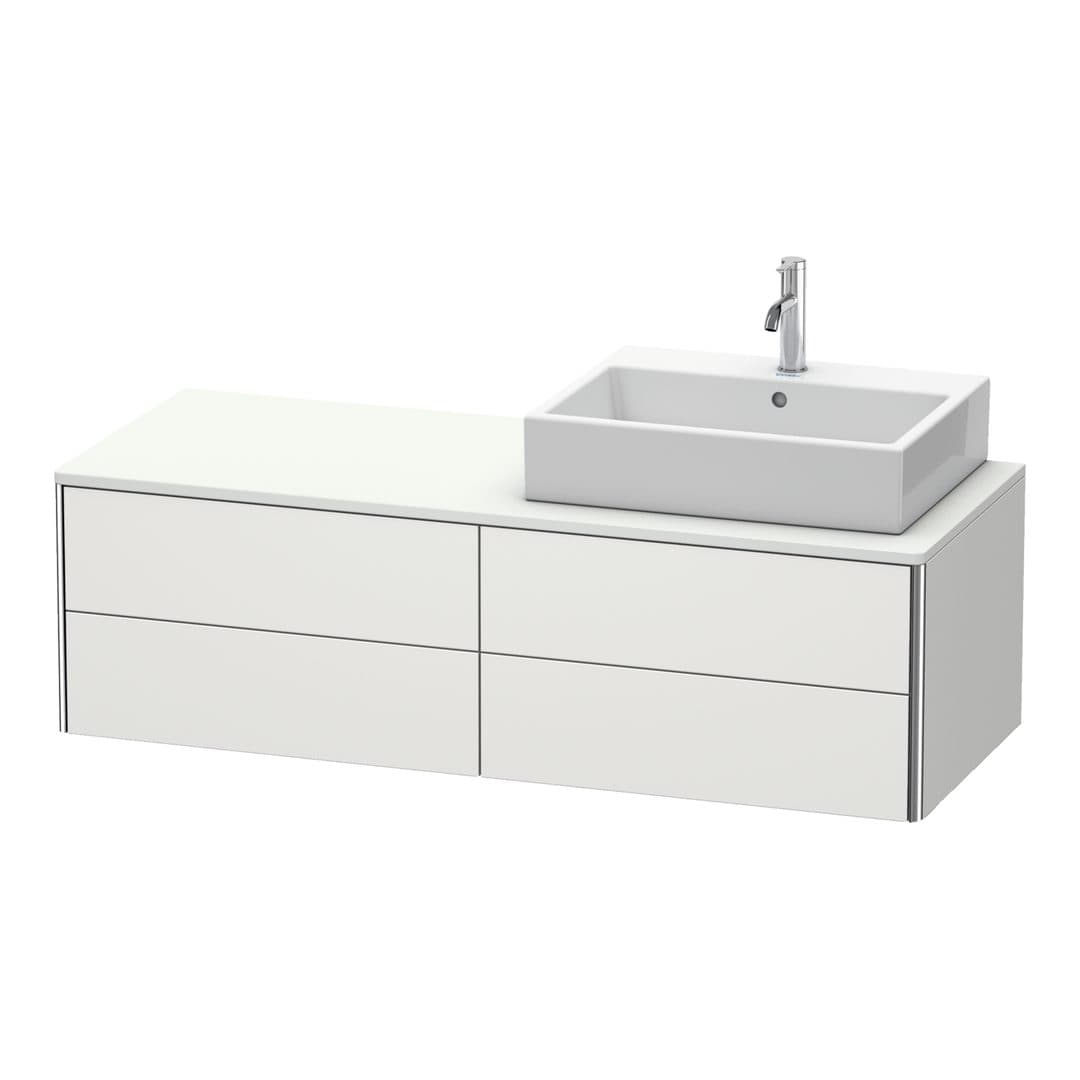 Duravit XSquare – Έπιπλο Νιπτήρα – 1400 mm, για κονσόλα, 4 συρτάρια, νιπτήρας δεξιά, 1400 x 548 x 400 mm – Nordic white Satin Matt, Lacquer (XS4913R3939)