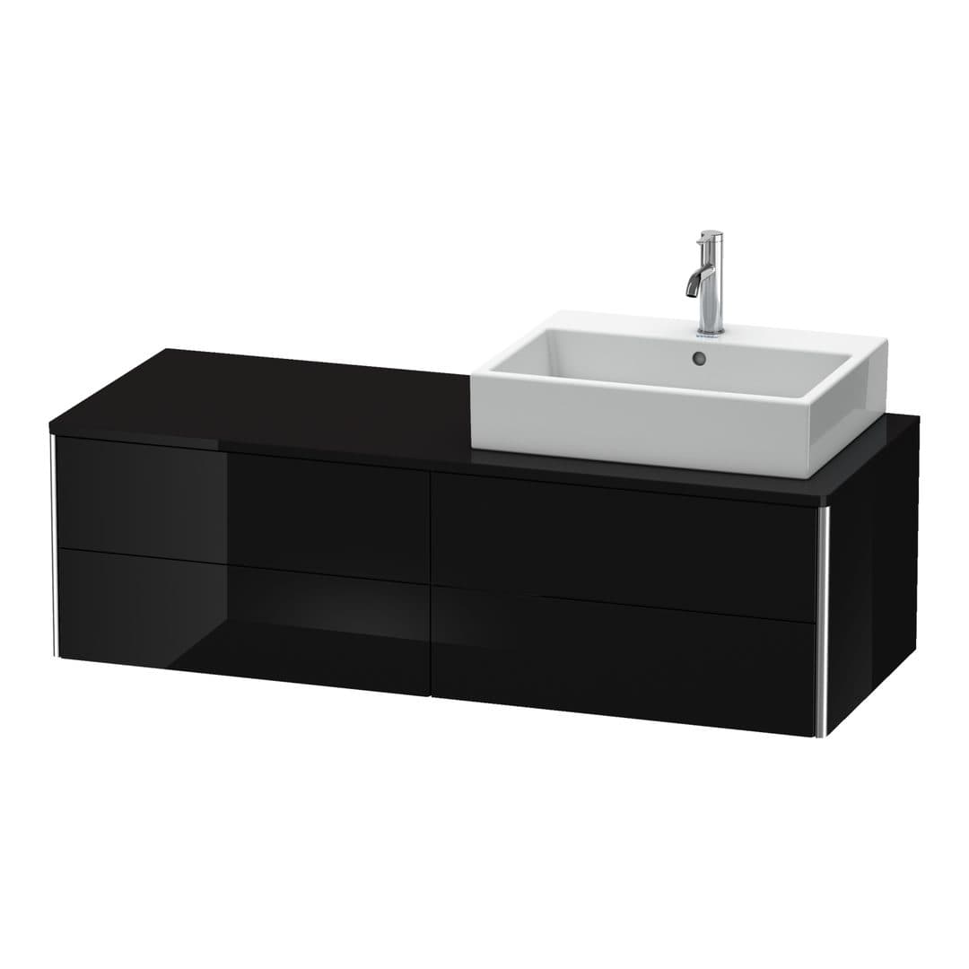 Duravit XSquare – Έπιπλο Νιπτήρα – 1400 mm, για κονσόλα, 4 συρτάρια, νιπτήρας δεξιά, 1400 x 548 x 400 mm – Black High Gloss, Lacquer (XS4913R4040)