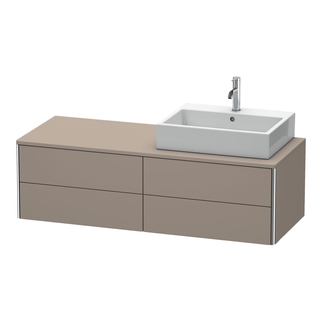 Duravit XSquare – Έπιπλο Νιπτήρα – 1400 mm, για κονσόλα, 4 συρτάρια, νιπτήρας δεξιά, 1400 x 548 x 400 mm – Basalte Matt, Decor (XS4913R4343)