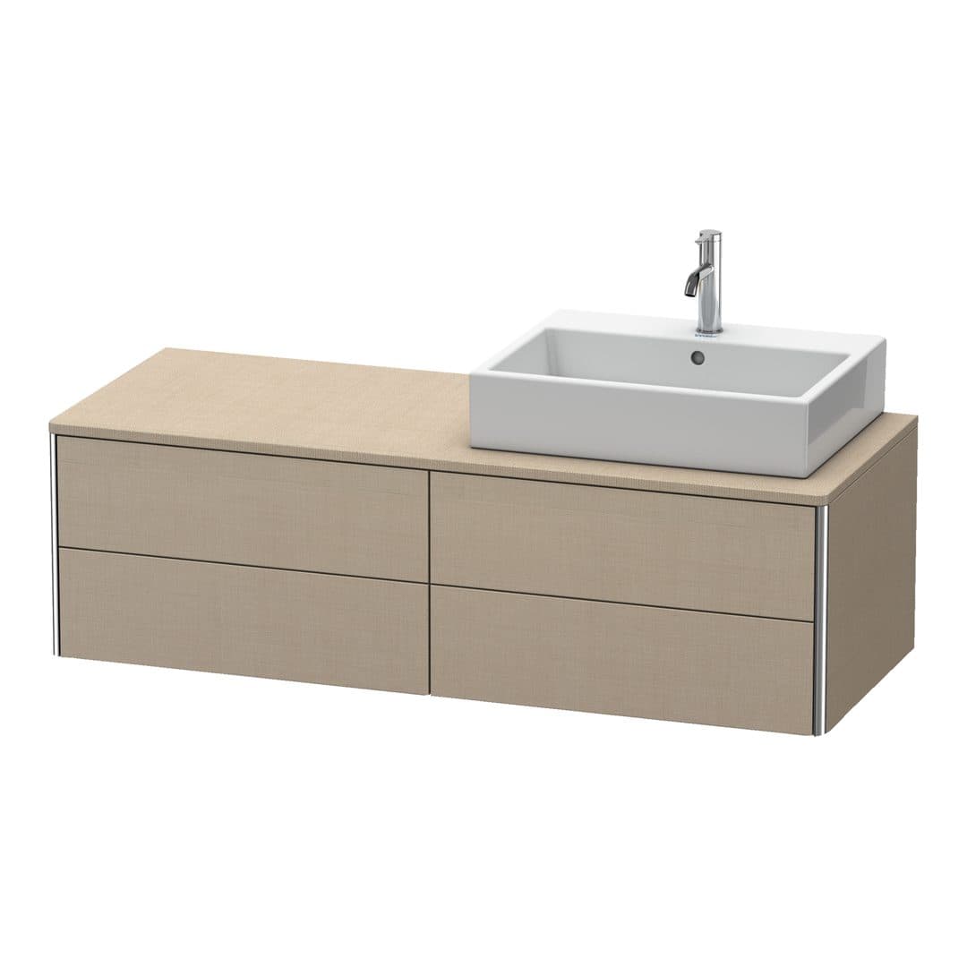 Duravit XSquare – Έπιπλο Νιπτήρα – 1400 mm, για κονσόλα, 4 συρτάρια, νιπτήρας δεξιά, 1400 x 548 x 400 mm – Linen Matt, Decor (XS4913R7575)