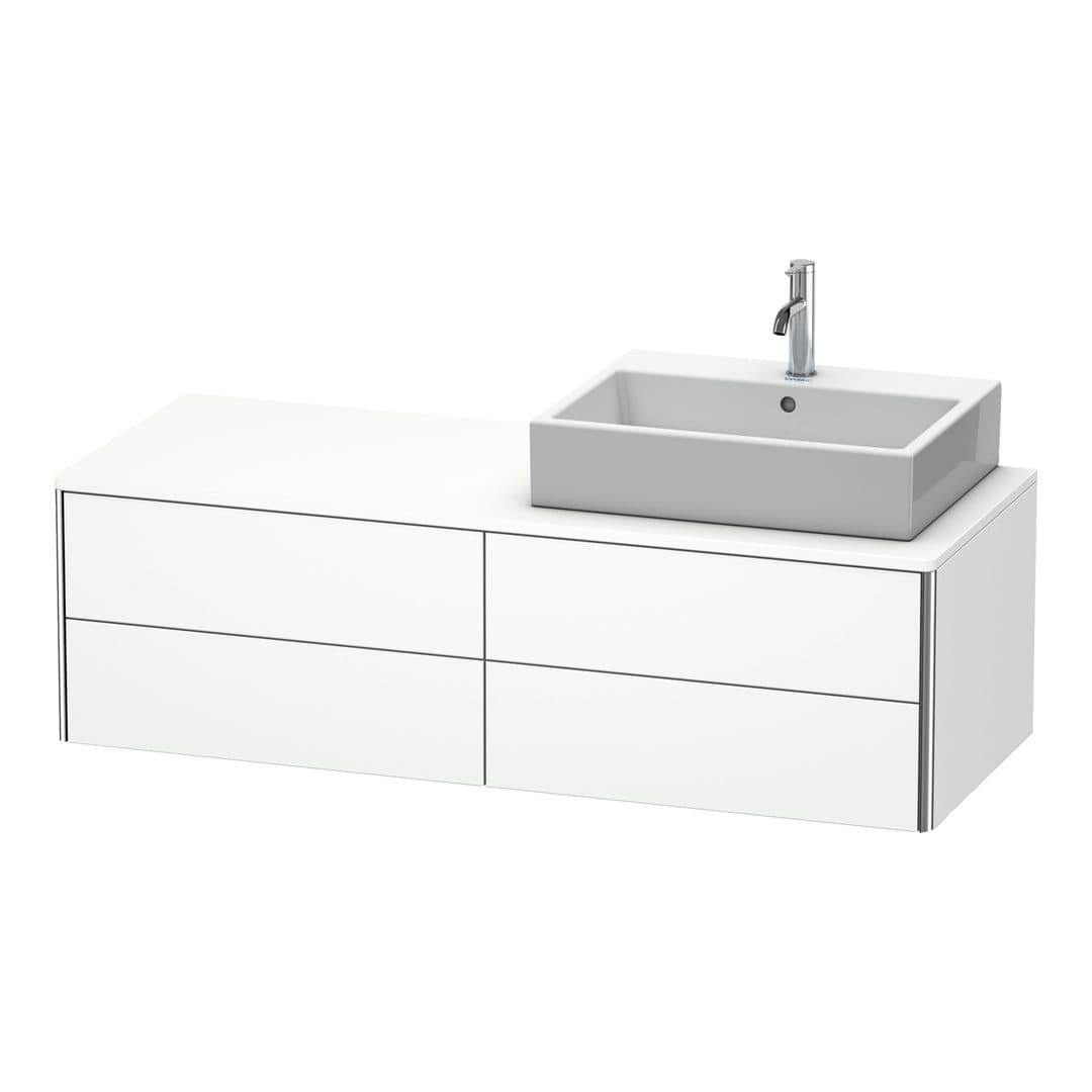 Duravit XSquare – Έπιπλο Νιπτήρα – 1400 mm, για κονσόλα, 4 συρτάρια, νιπτήρας δεξιά, 1400 x 548 x 400 mm – White Super Matt, Decor (XS4913R8484)