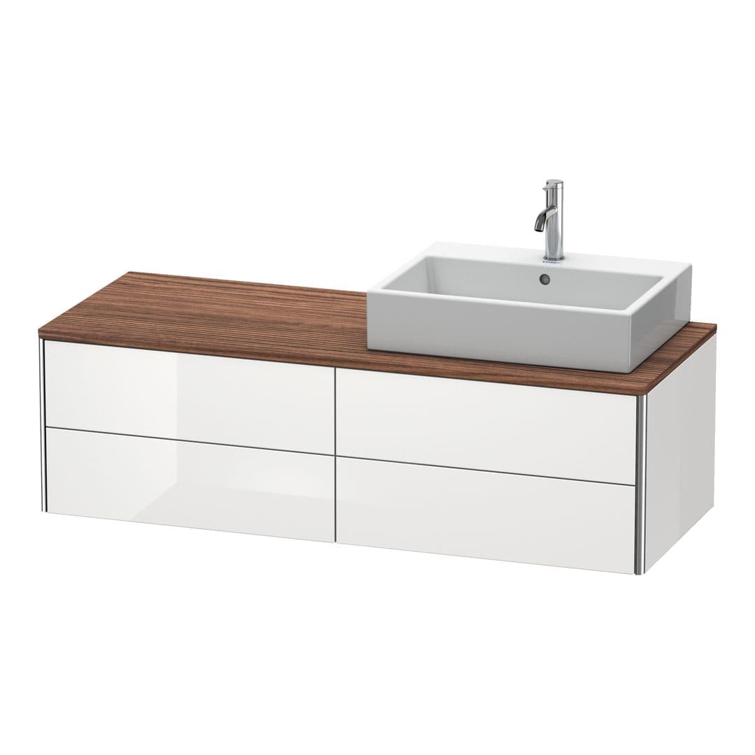 Duravit XSquare – Έπιπλο Νιπτήρα – 1400 mm, για κονσόλα, 4 συρτάρια, νιπτήρας δεξιά, 1400 x 548 x 400 mm – White High Gloss, Lacquer (XS4913R8585)