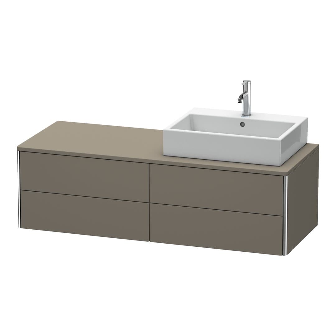 Duravit XSquare – Έπιπλο Νιπτήρα – 1400 mm, για κονσόλα, 4 συρτάρια, νιπτήρας δεξιά, 1400 x 548 x 400 mm – Flannel Grey Satin Matt, Lacquer (XS4913R9090)