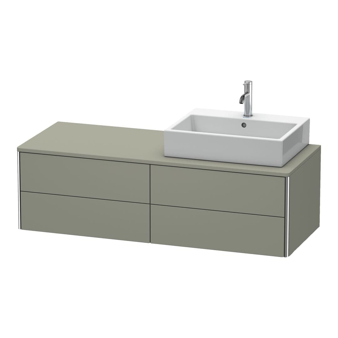Duravit XSquare – Έπιπλο Νιπτήρα – 1400 mm, για κονσόλα, 4 συρτάρια, νιπτήρας δεξιά, 1400 x 548 x 400 mm – Stone grey Satin Matt, Lacquer (XS4913R9292)