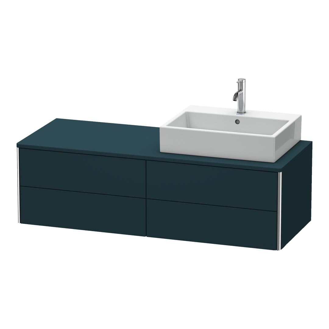 Duravit XSquare – Έπιπλο Νιπτήρα – 1400 mm, για κονσόλα, 4 συρτάρια, νιπτήρας δεξιά, 1400 x 548 x 400 mm – Night blue Satin Matt, Lacquer (XS4913R9898)