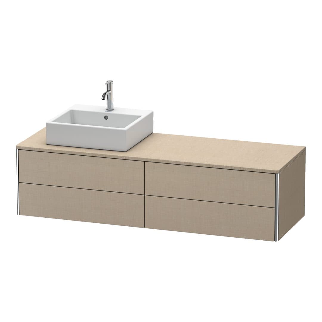 Duravit XSquare – Έπιπλο Νιπτήρα – 1600 mm, για κονσόλα, 4 συρτάρια, νιπτήρας αριστερά, 1600 x 548 x 400 mm – Linen Matt, Decor (XS4914L7575)