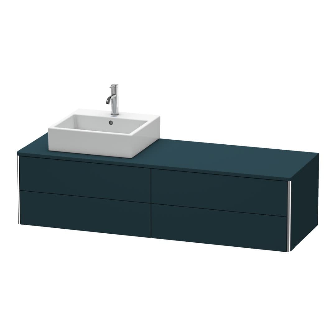 Duravit XSquare – Έπιπλο Νιπτήρα – 1600 mm, για κονσόλα, 4 συρτάρια, νιπτήρας αριστερά, 1600 x 548 x 400 mm – Night blue Satin Matt, Lacquer (XS4914L9898)