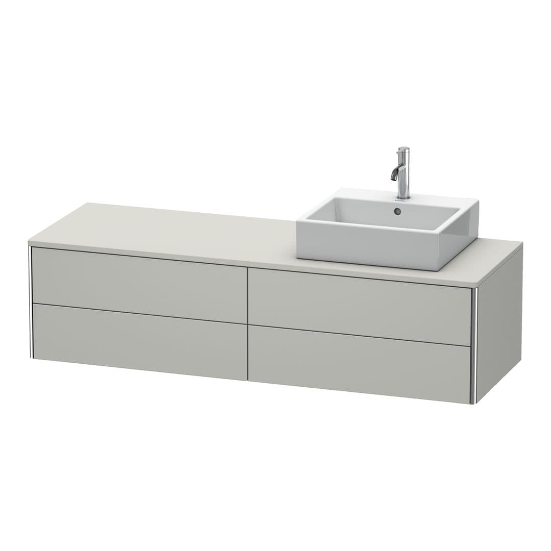 Duravit XSquare – Έπιπλο Νιπτήρα – 1600 mm, για κονσόλα, 4 συρτάρια, νιπτήρας δεξιά, 1600 x 548 x 400 mm – Concrete grey Matt, Decor (XS4914R0707)