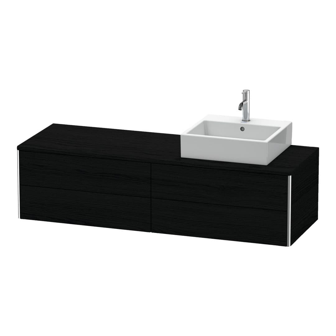 Duravit XSquare – Έπιπλο Νιπτήρα – 1600 mm, για κονσόλα, 4 συρτάρια, νιπτήρας δεξιά, 1600 x 548 x 400 mm – Black oak Matt, Decor (XS4914R1616)