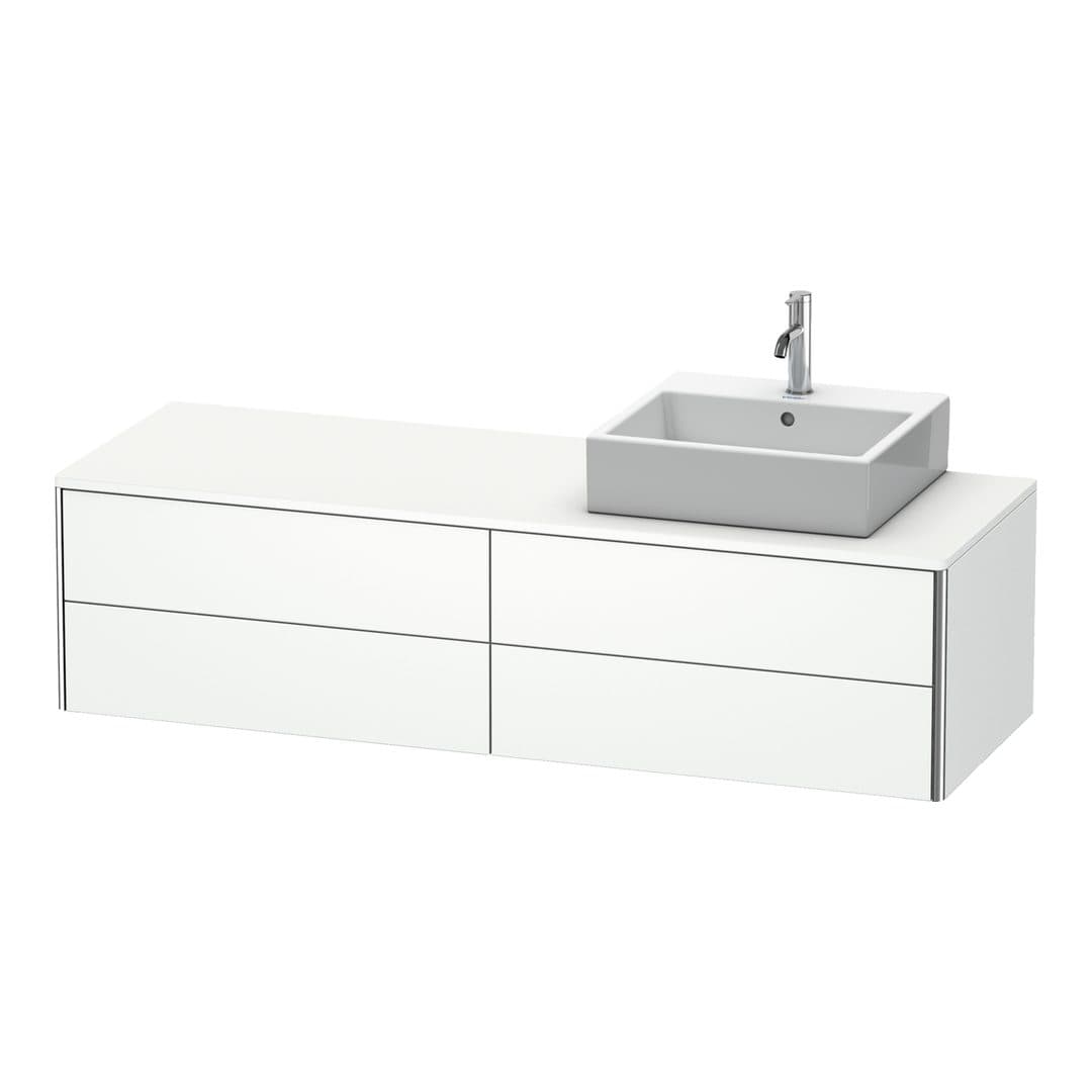 Duravit XSquare – Έπιπλο Νιπτήρα – 1600 mm, για κονσόλα, 4 συρτάρια, νιπτήρας δεξιά, 1600 x 548 x 400 mm – White Matt, Decor (XS4914R1818)