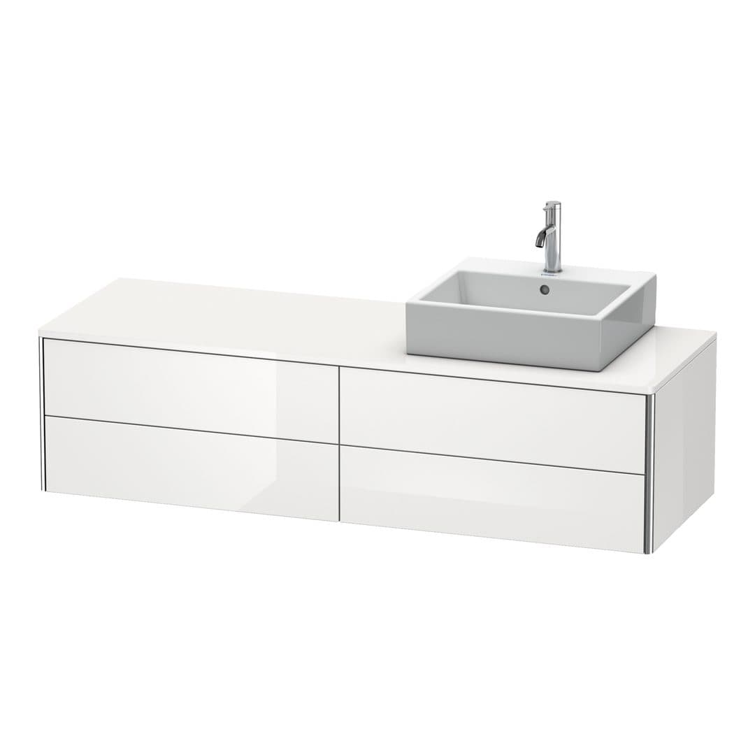 Duravit XSquare – Έπιπλο Νιπτήρα – 1600 mm, για κονσόλα, 4 συρτάρια, νιπτήρας δεξιά, 1600 x 548 x 400 mm – White High Gloss, Decor (XS4914R2222)