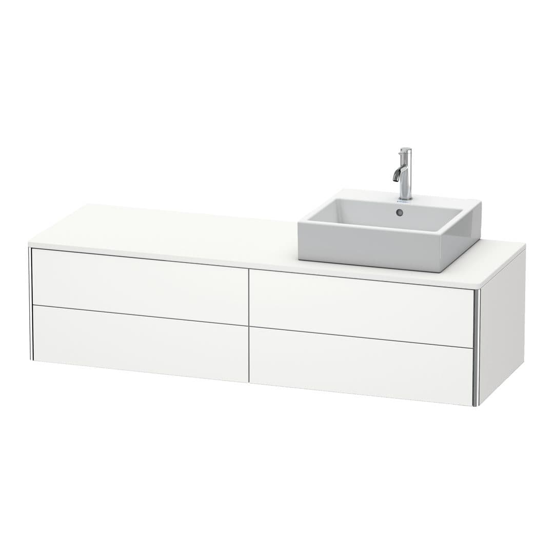 Duravit XSquare – Έπιπλο Νιπτήρα – 1600 mm, για κονσόλα, 4 συρτάρια, νιπτήρας δεξιά, 1600 x 548 x 400 mm – White Satin Matt, Lacquer (XS4914R3636)