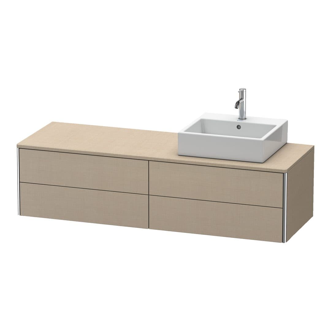 Duravit XSquare – Έπιπλο Νιπτήρα – 1600 mm, για κονσόλα, 4 συρτάρια, νιπτήρας δεξιά, 1600 x 548 x 400 mm – Linen Matt, Decor (XS4914R7575)